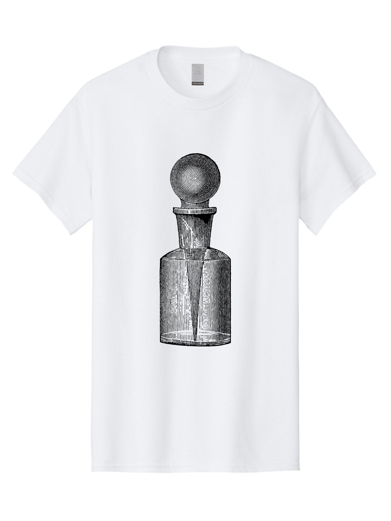Glass-Bottle Men'S Graphic Tee, 100% Cotton, Comfortable Casual Summer Wear, Machine Washable, Vintage Bottle, Glass Stopper, Elegant Design, Luxury Packaging, Apothecary Jar, Decorative Container, Fine Glassware, Classic Style Aad604 15