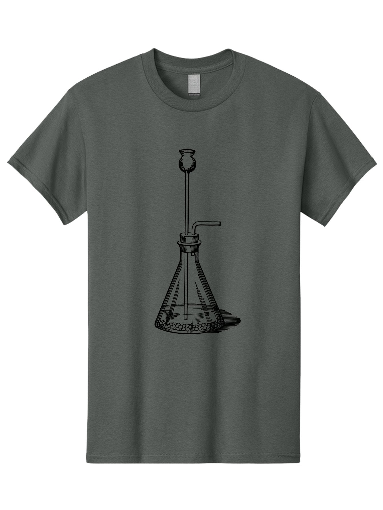 Glass-Flask Men'S Graphic Tee, 100% Cotton, Comfortable Casual Summer Wear, Machine Washable, Laboratory Equipment, Chemistry Setup, Gas Generation, Kipp'S Apparatus, Scientific Instrument, Chemistry Lab, Experimental Setup, Chemical Reaction Aad606
