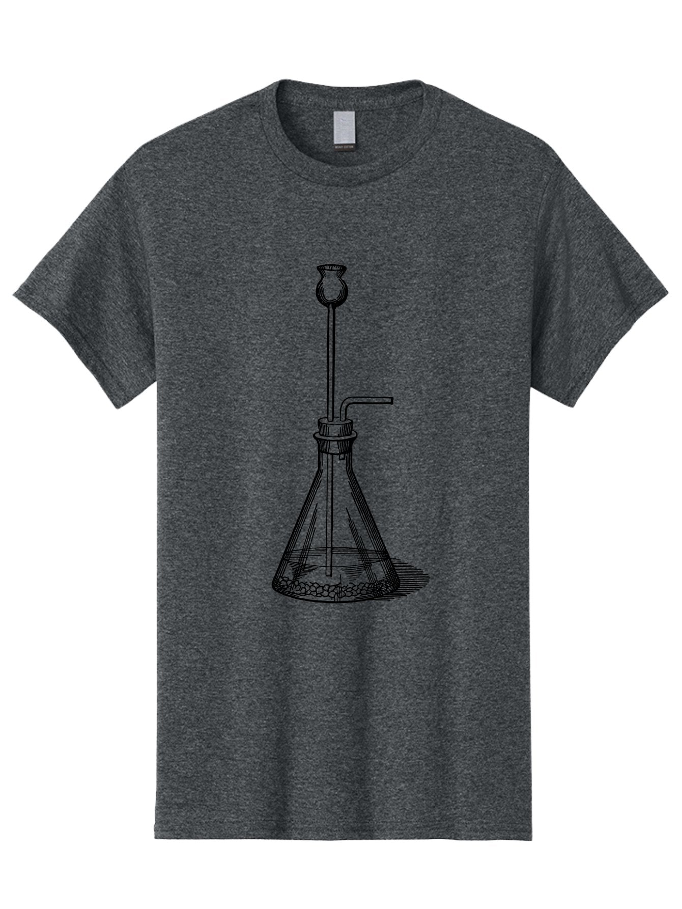 Glass-Flask Men'S Graphic Tee, 100% Cotton, Comfortable Casual Summer Wear, Machine Washable, Laboratory Equipment, Chemistry Setup, Gas Generation, Kipp'S Apparatus, Scientific Instrument, Chemistry Lab, Experimental Setup, Chemical Reaction Aad606