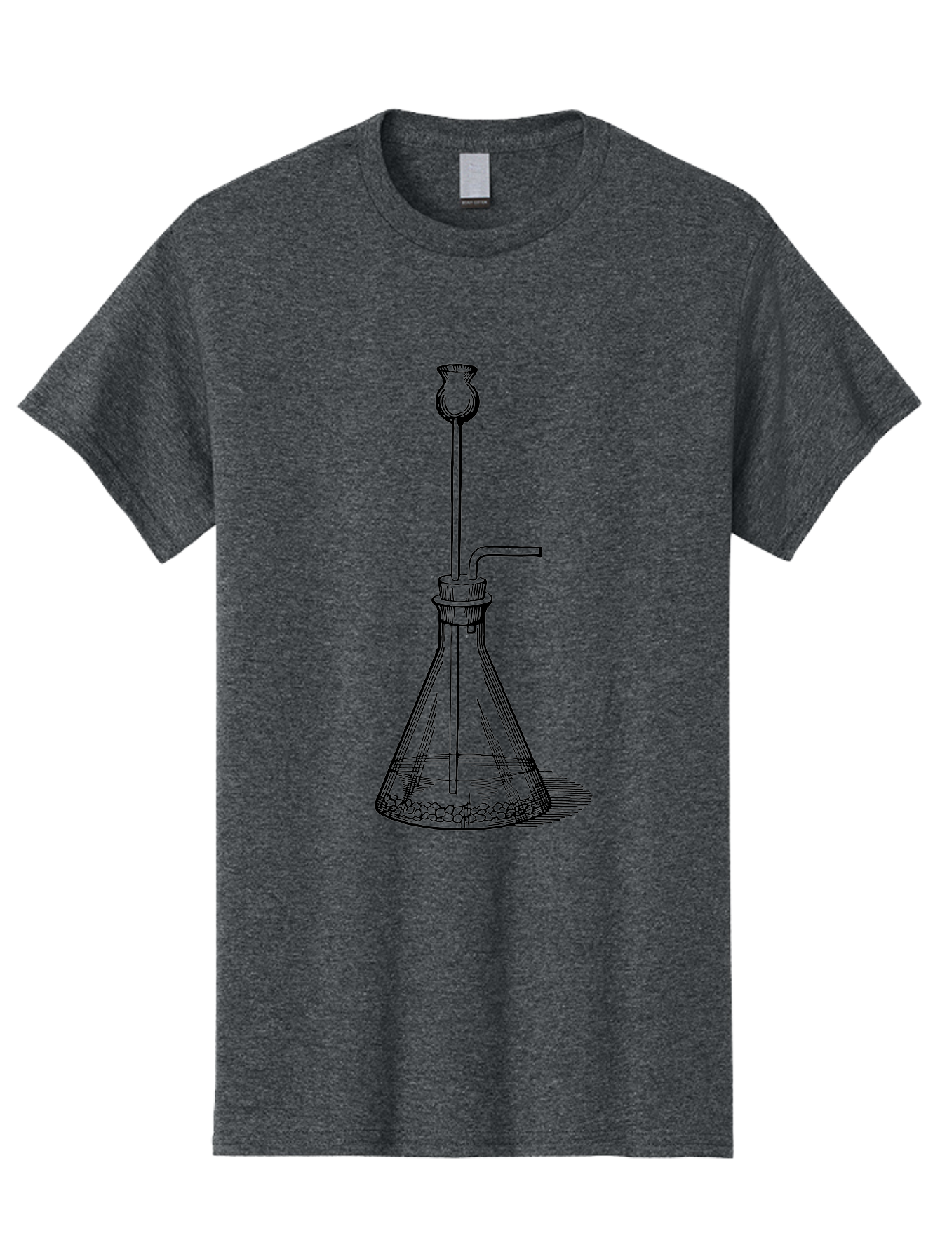Glass-Flask Men'S Graphic Tee, 100% Cotton, Comfortable Casual Summer Wear, Machine Washable, Laboratory Equipment, Chemistry Setup, Gas Generation, Kipp'S Apparatus, Scientific Instrument, Chemistry Lab, Experimental Setup, Chemical Reaction Aad606 19