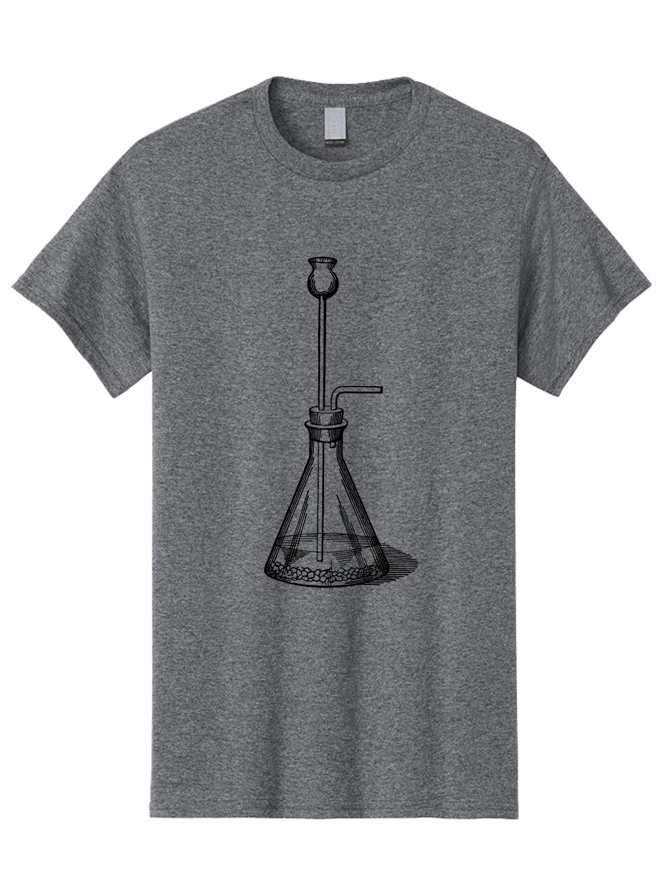 Glass-Flask Men'S Graphic Tee, 100% Cotton, Comfortable Casual Summer Wear, Machine Washable, Laboratory Equipment, Chemistry Setup, Gas Generation, Kipp'S Apparatus, Scientific Instrument, Chemistry Lab, Experimental Setup, Chemical Reaction Aad606 9