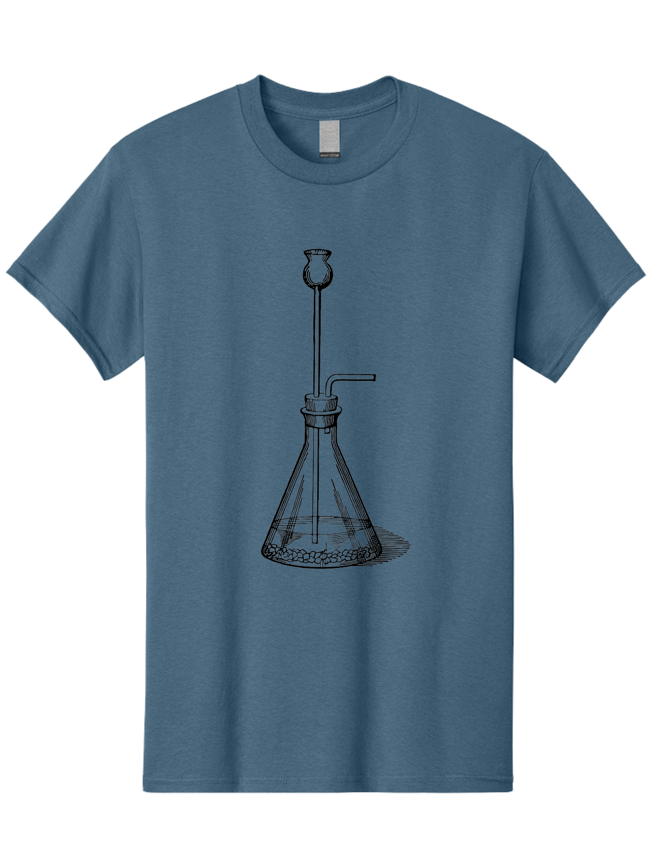 Glass-Flask Men'S Graphic Tee, 100% Cotton, Comfortable Casual Summer Wear, Machine Washable, Laboratory Equipment, Chemistry Setup, Gas Generation, Kipp'S Apparatus, Scientific Instrument, Chemistry Lab, Experimental Setup, Chemical Reaction Aad606 15