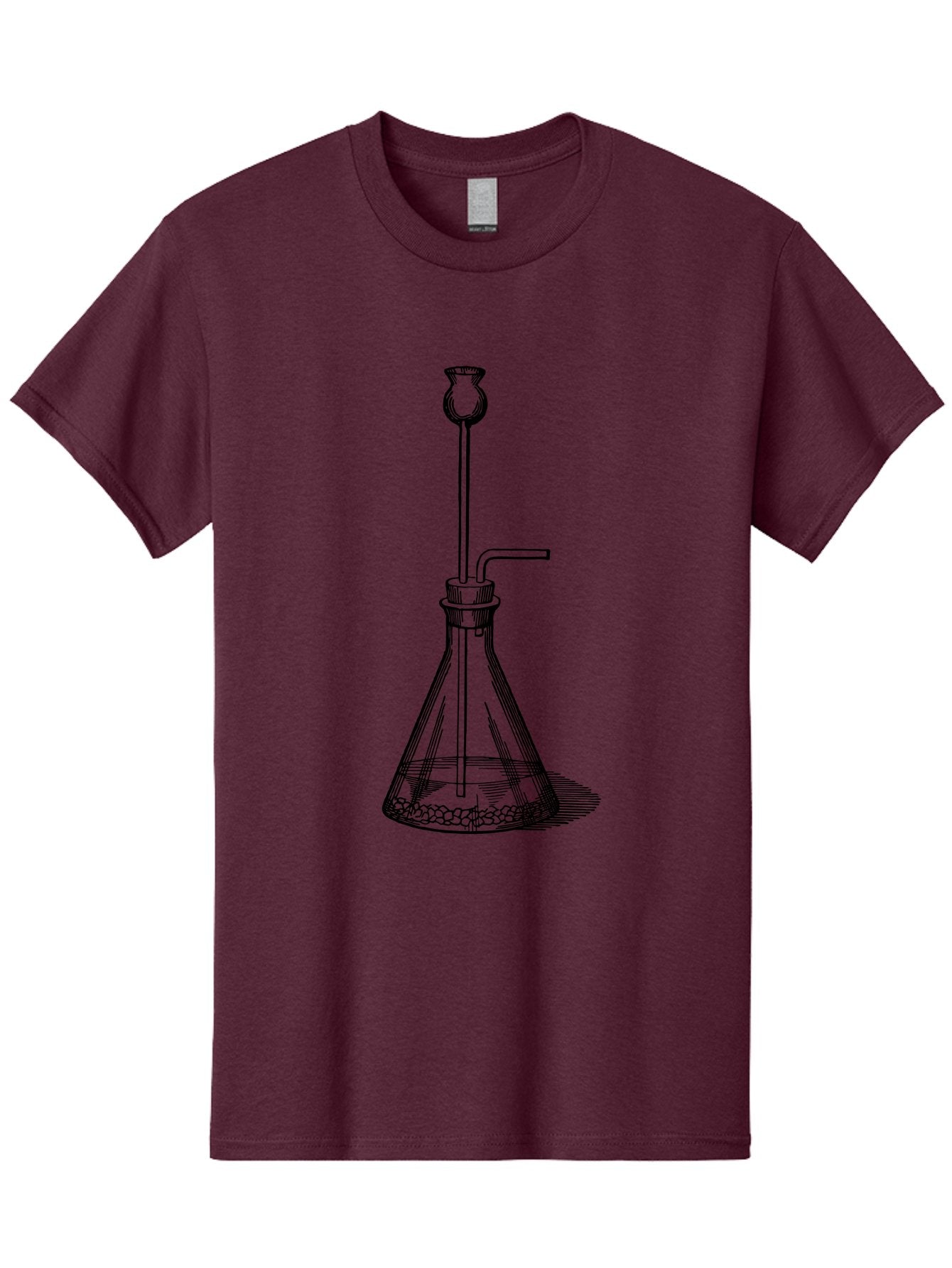 Glass-Flask Men'S Graphic Tee, 100% Cotton, Comfortable Casual Summer Wear, Machine Washable, Laboratory Equipment, Chemistry Setup, Gas Generation, Kipp'S Apparatus, Scientific Instrument, Chemistry Lab, Experimental Setup, Chemical Reaction Aad606 14