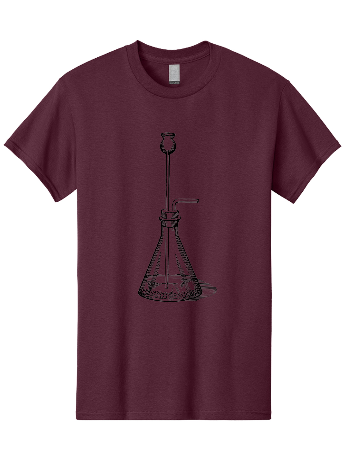 Glass-Flask Men'S Graphic Tee, 100% Cotton, Comfortable Casual Summer Wear, Machine Washable, Laboratory Equipment, Chemistry Setup, Gas Generation, Kipp'S Apparatus, Scientific Instrument, Chemistry Lab, Experimental Setup, Chemical Reaction Aad606 3