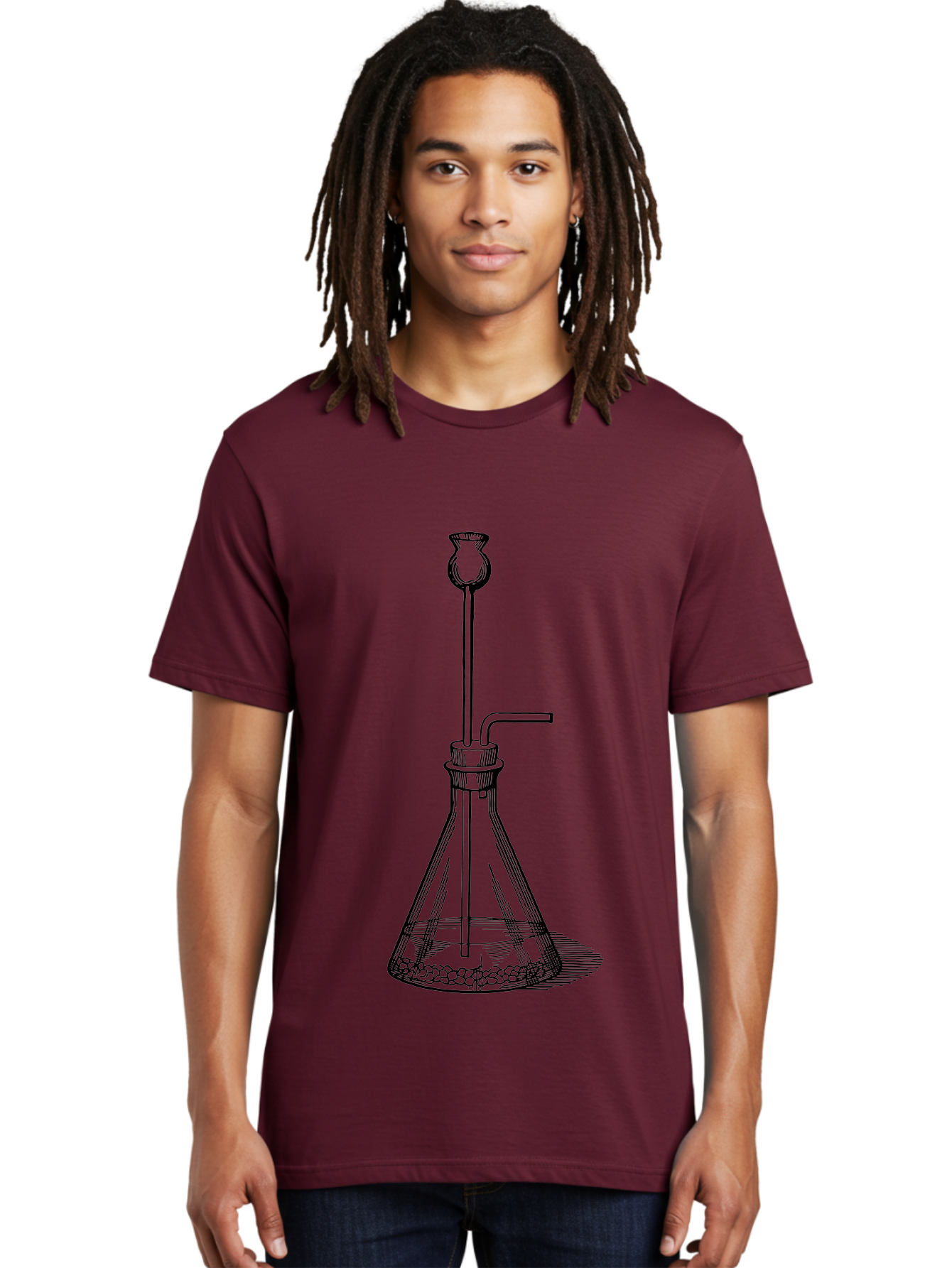 Glass-Flask Men'S Graphic Tee, 100% Cotton, Comfortable Casual Summer Wear, Machine Washable, Laboratory Equipment, Chemistry Setup, Gas Generation, Kipp'S Apparatus, Scientific Instrument, Chemistry Lab, Experimental Setup, Chemical Reaction Aad606 4