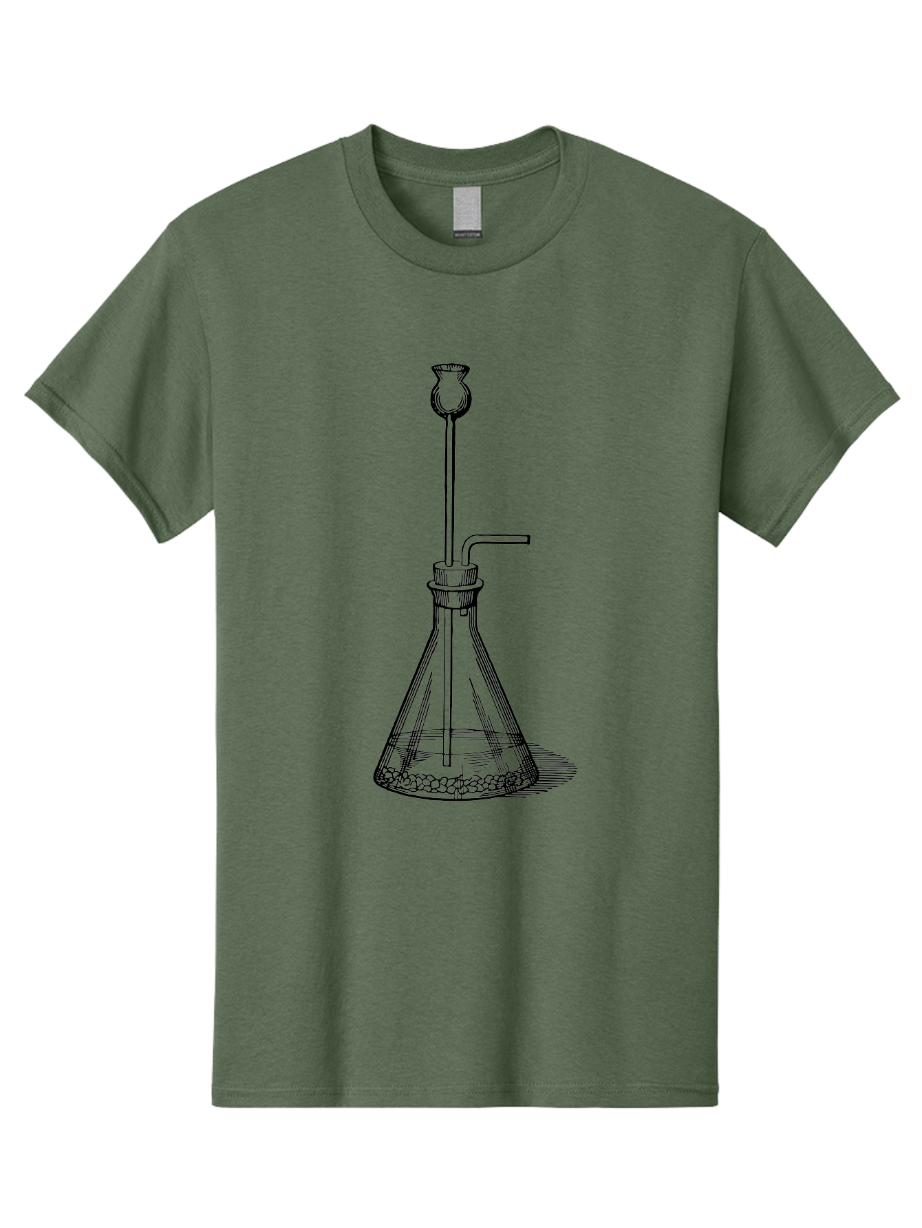 Glass-Flask Men'S Graphic Tee, 100% Cotton, Comfortable Casual Summer Wear, Machine Washable, Laboratory Equipment, Chemistry Setup, Gas Generation, Kipp'S Apparatus, Scientific Instrument, Chemistry Lab, Experimental Setup, Chemical Reaction Aad606