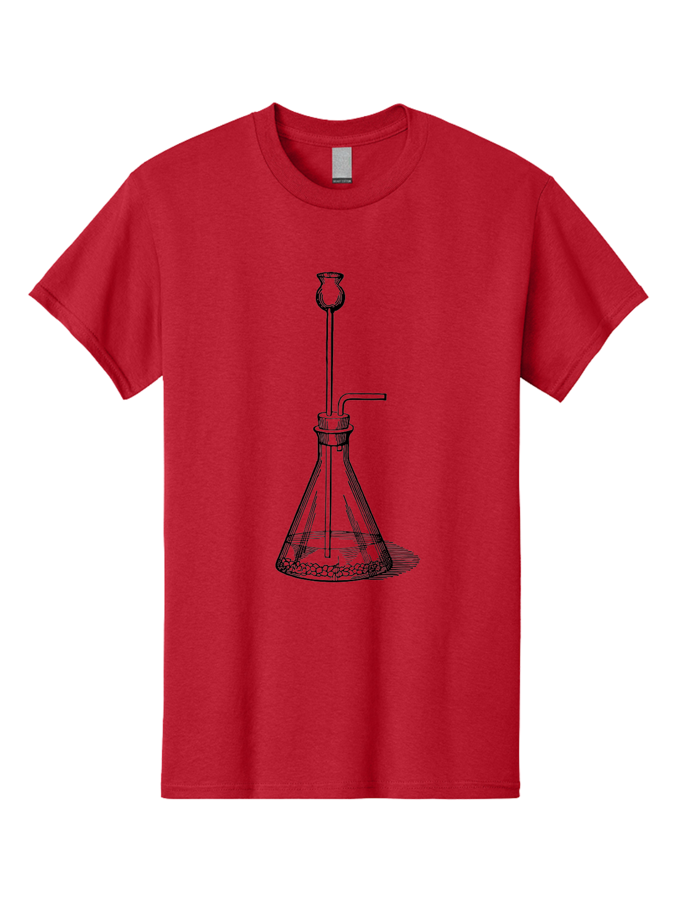 Glass-Flask Men'S Graphic Tee, 100% Cotton, Comfortable Casual Summer Wear, Machine Washable, Laboratory Equipment, Chemistry Setup, Gas Generation, Kipp'S Apparatus, Scientific Instrument, Chemistry Lab, Experimental Setup, Chemical Reaction Aad606 25