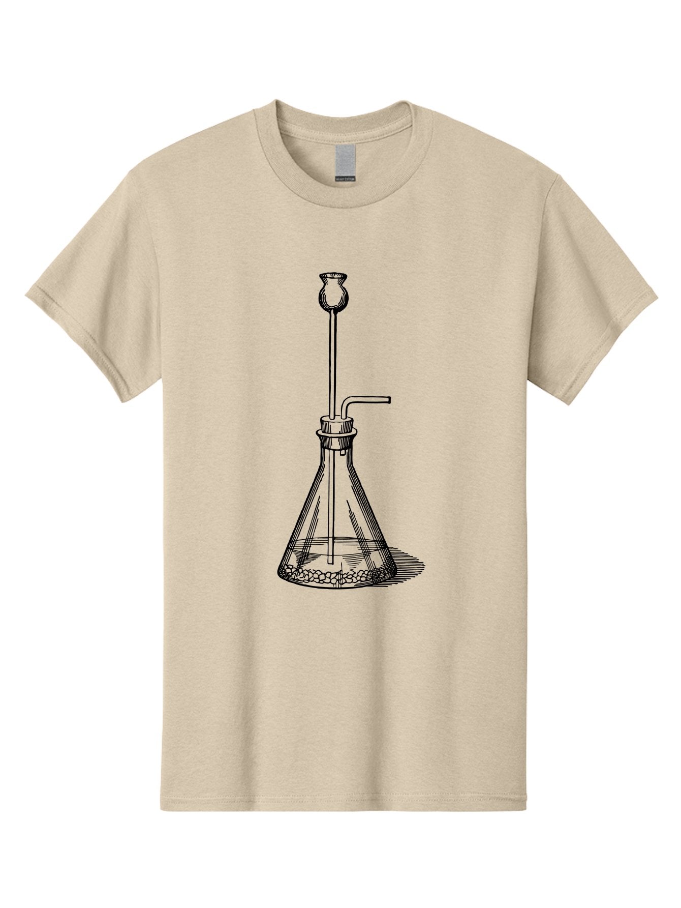 Glass-Flask Men'S Graphic Tee, 100% Cotton, Comfortable Casual Summer Wear, Machine Washable, Laboratory Equipment, Chemistry Setup, Gas Generation, Kipp'S Apparatus, Scientific Instrument, Chemistry Lab, Experimental Setup, Chemical Reaction Aad606 3
