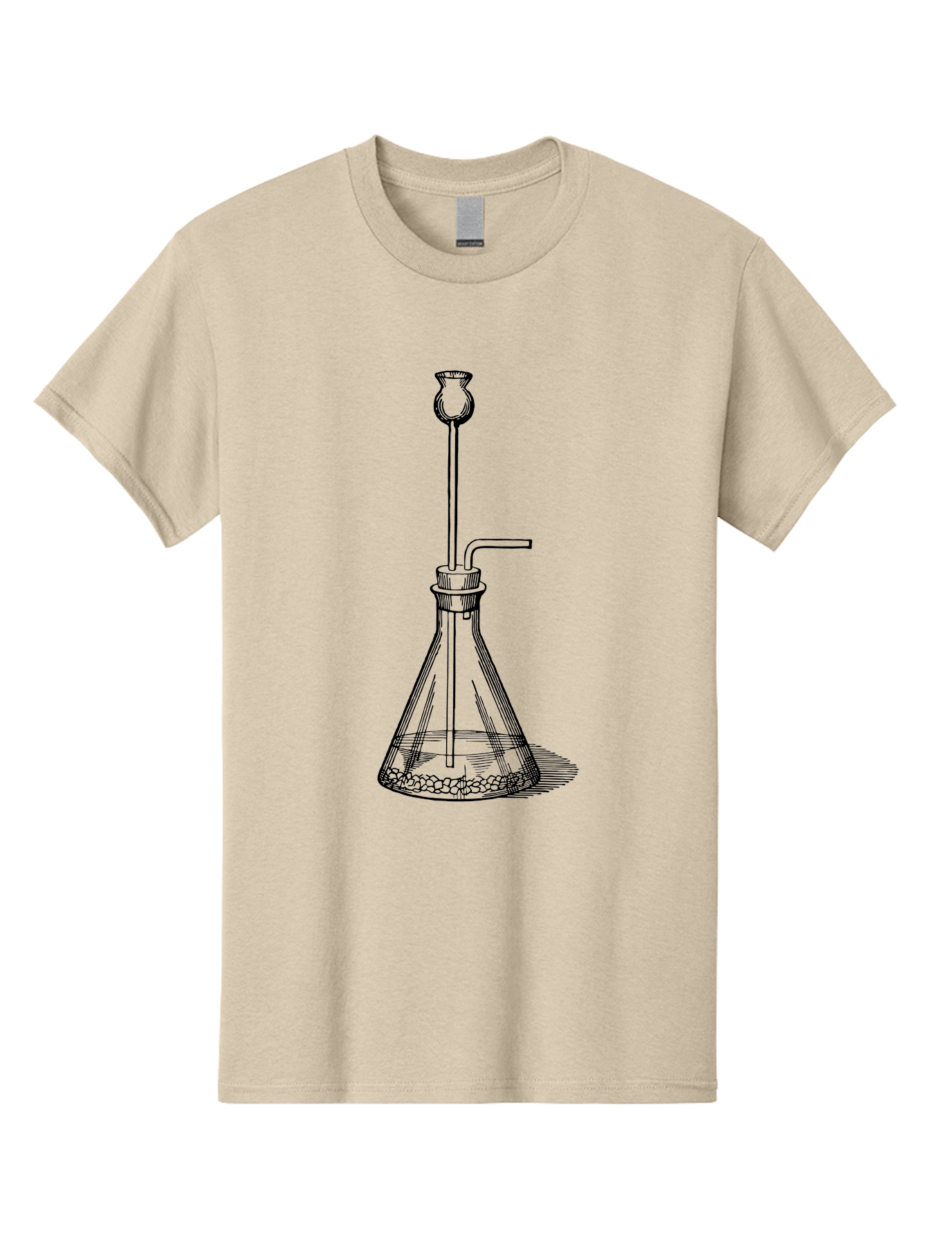 Glass-Flask Men'S Graphic Tee, 100% Cotton, Comfortable Casual Summer Wear, Machine Washable, Laboratory Equipment, Chemistry Setup, Gas Generation, Kipp'S Apparatus, Scientific Instrument, Chemistry Lab, Experimental Setup, Chemical Reaction Aad606 17