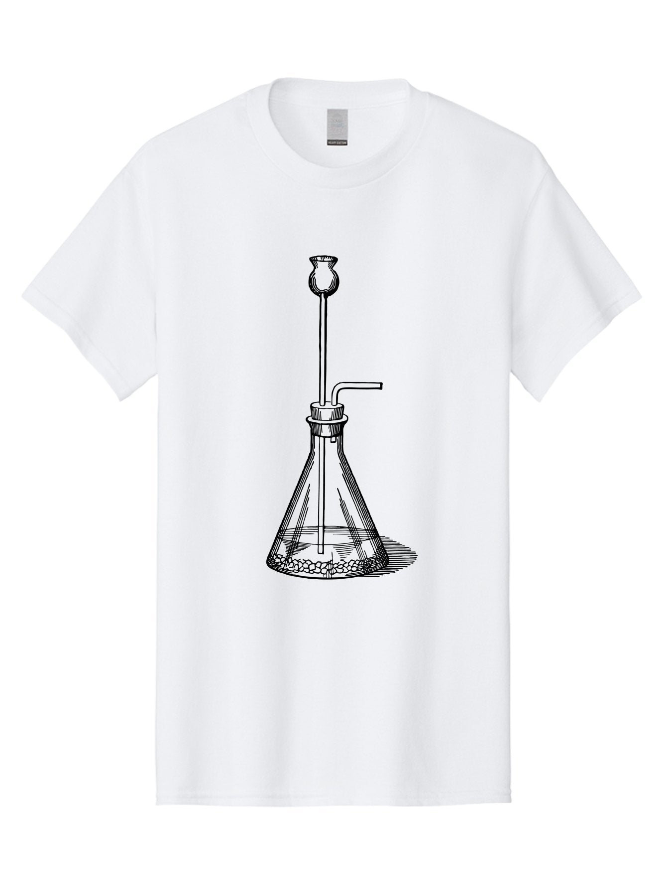 Glass-Flask Men'S Graphic Tee, 100% Cotton, Comfortable Casual Summer Wear, Machine Washable, Laboratory Equipment, Chemistry Setup, Gas Generation, Kipp'S Apparatus, Scientific Instrument, Chemistry Lab, Experimental Setup, Chemical Reaction Aad606 4