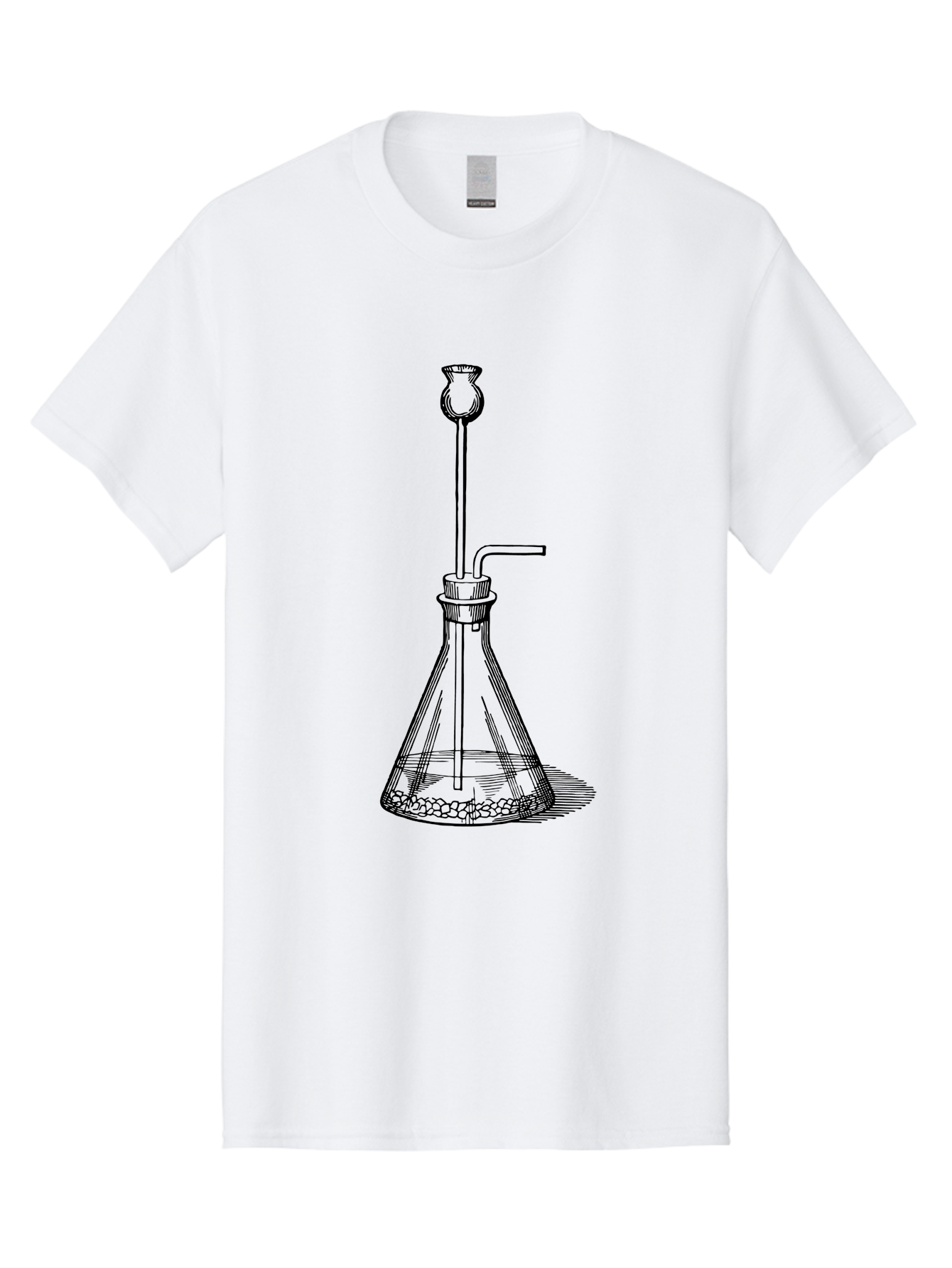Glass-Flask Men'S Graphic Tee, 100% Cotton, Comfortable Casual Summer Wear, Machine Washable, Laboratory Equipment, Chemistry Setup, Gas Generation, Kipp'S Apparatus, Scientific Instrument, Chemistry Lab, Experimental Setup, Chemical Reaction Aad606 23