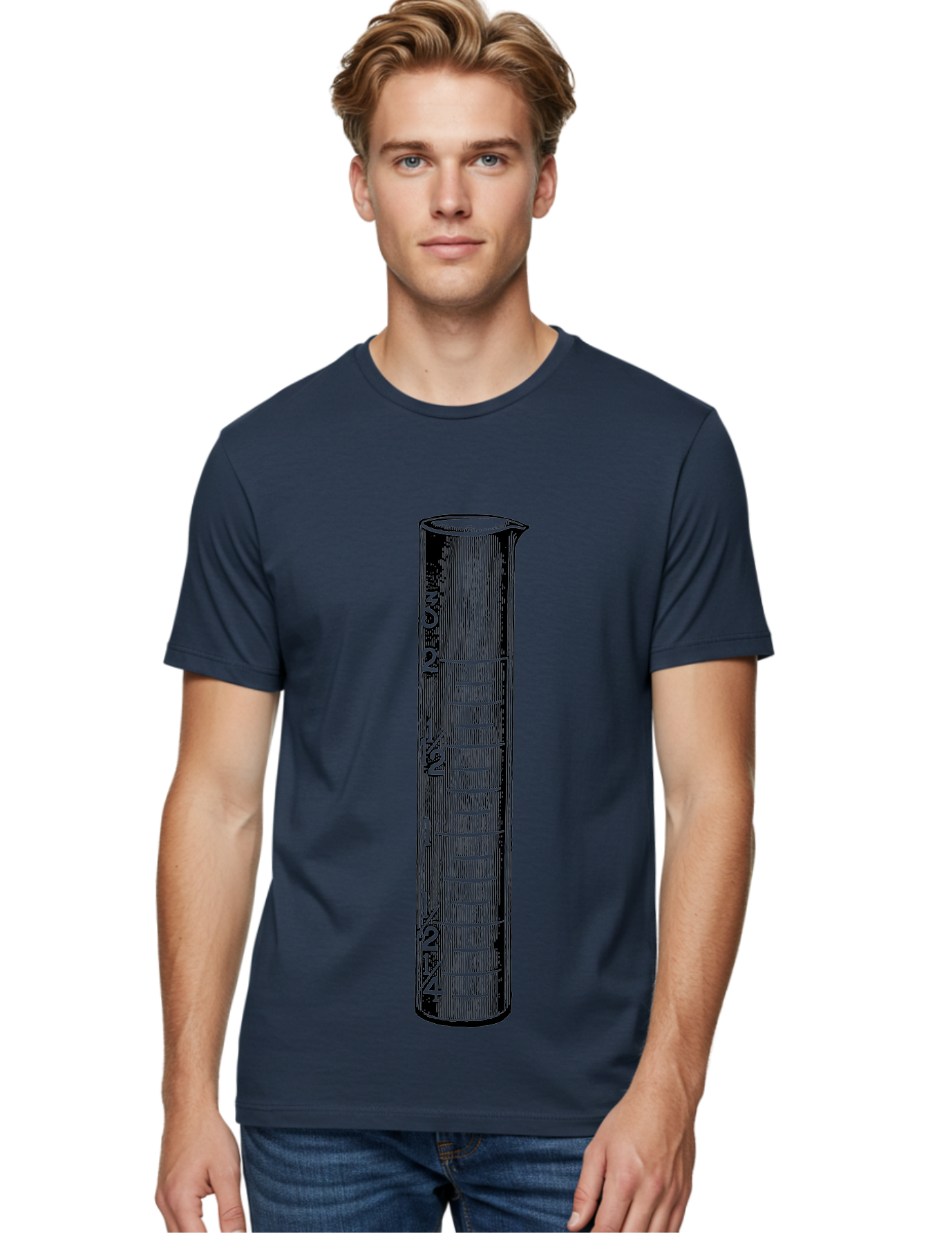 Graduated-Cylinder Men'S Graphic Tee, 100% Cotton, Comfortable Casual Summer Wear, Machine Washable, Laboratory Equipment, Measuring Cylinder, Graduated Markings, 4 Oz Capacity, Precise Measurement, Scientific Tools, Laboratory Glassware Aad607