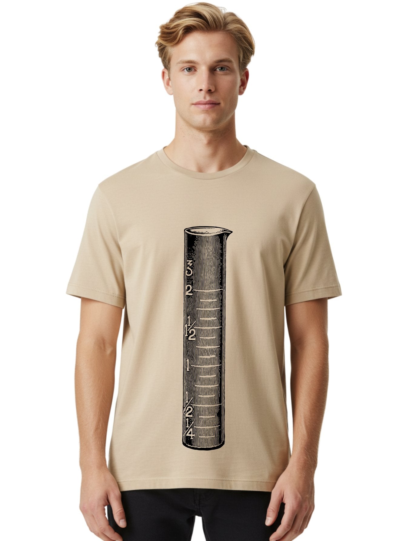 Graduated-Cylinder Men'S Graphic Tee, 100% Cotton, Comfortable Casual Summer Wear, Machine Washable, Laboratory Equipment, Measuring Cylinder, Graduated Markings, 4 Oz Capacity, Precise Measurement, Scientific Tools, Laboratory Glassware Aad607 26
