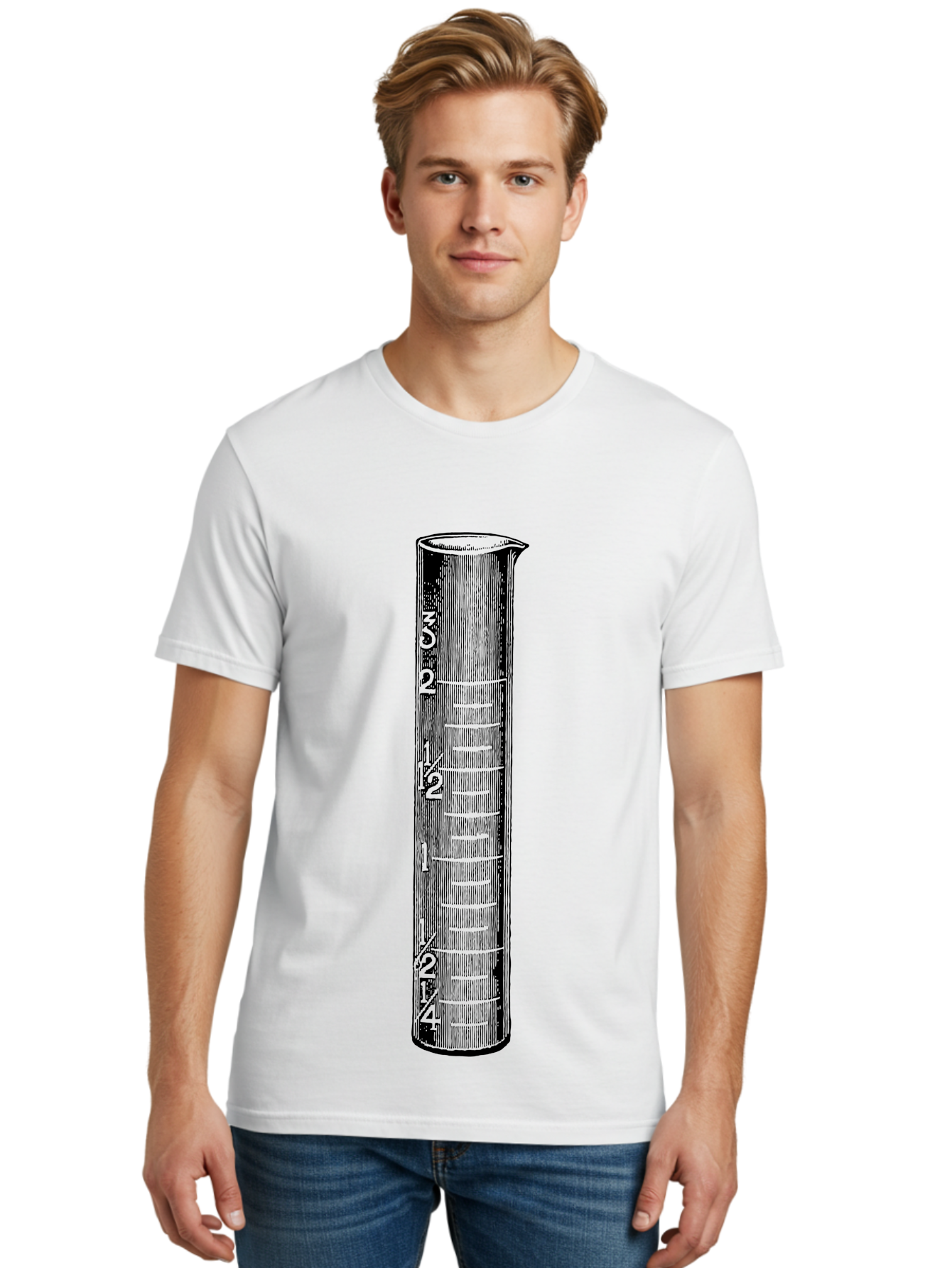 Graduated-Cylinder Men'S Graphic Tee, 100% Cotton, Comfortable Casual Summer Wear, Machine Washable, Laboratory Equipment, Measuring Cylinder, Graduated Markings, 4 Oz Capacity, Precise Measurement, Scientific Tools, Laboratory Glassware Aad607 4