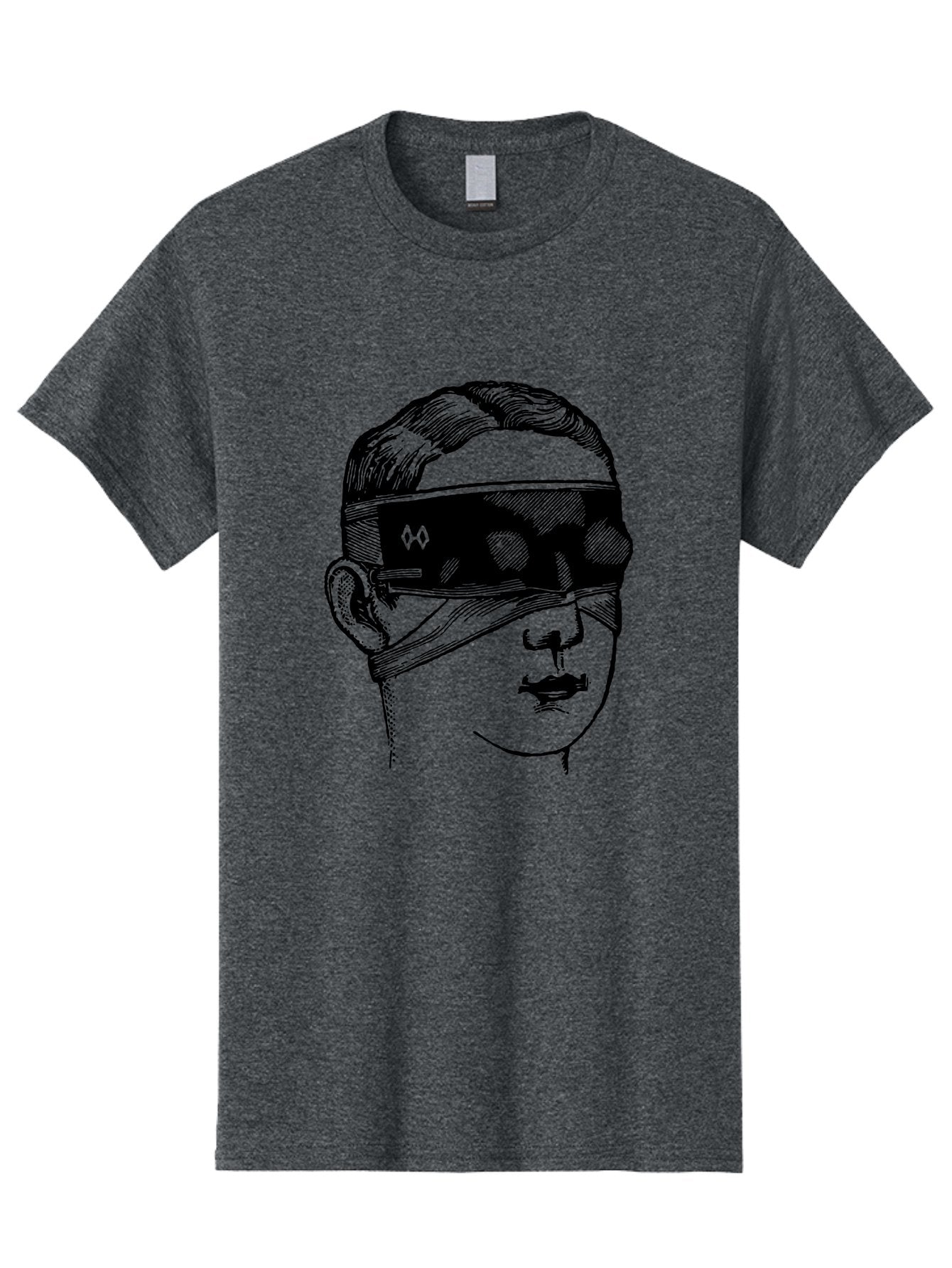 Head-Illustration Men'S Graphic Tee, 100% Cotton, Comfortable Casual Summer Wear, Machine Washable, Vr Headset, Futuristic Tech, Virtual Reality, Futuristic Illustration, Black And Green, Cyberpunk Style, Head Illustration, Sci-Fi Art, Aad608 13