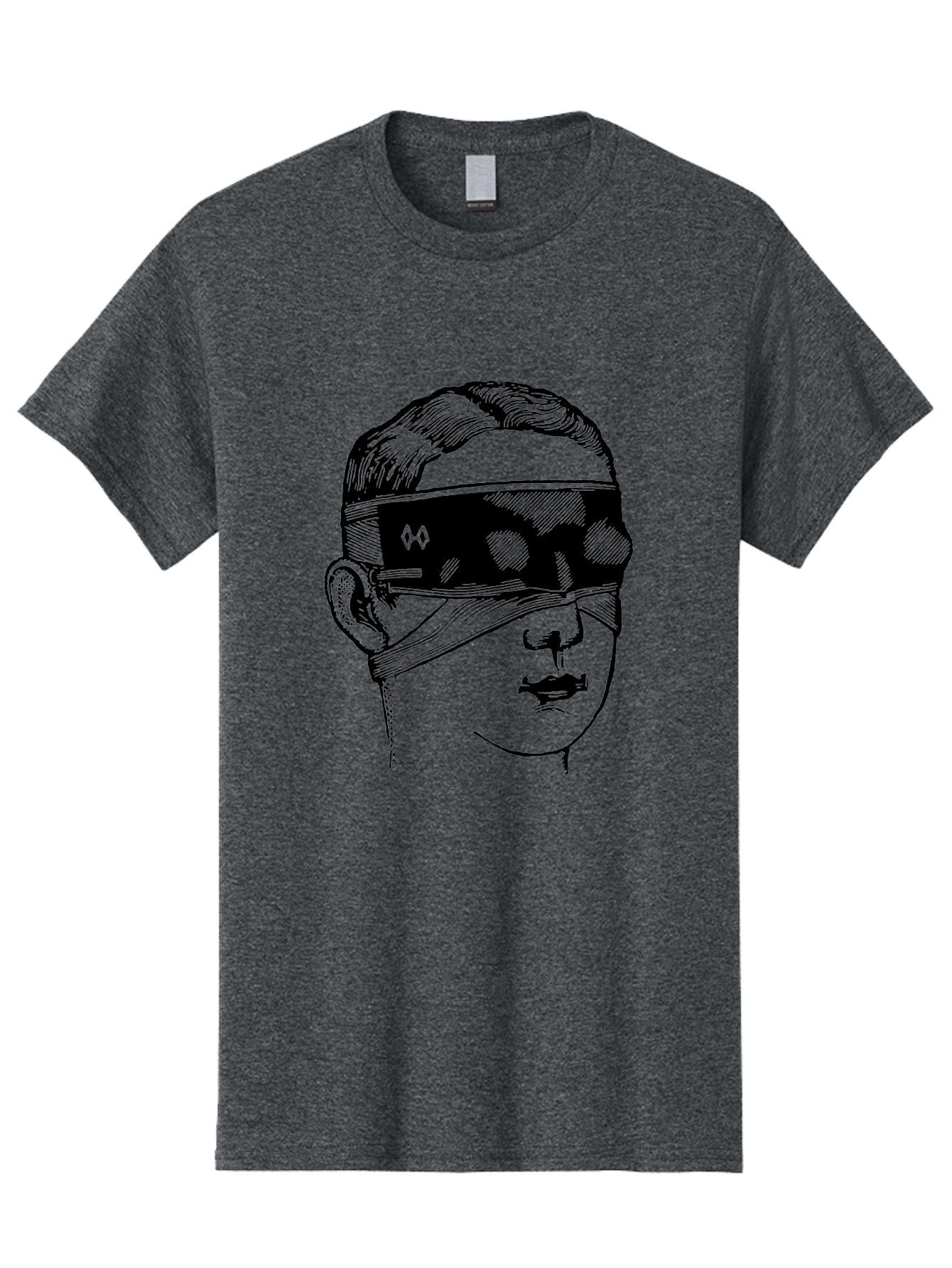 Head-Illustration Men'S Graphic Tee, 100% Cotton, Comfortable Casual Summer Wear, Machine Washable, Vr Headset, Futuristic Tech, Virtual Reality, Futuristic Illustration, Black And Green, Cyberpunk Style, Head Illustration, Sci-Fi Art, Aad608 29