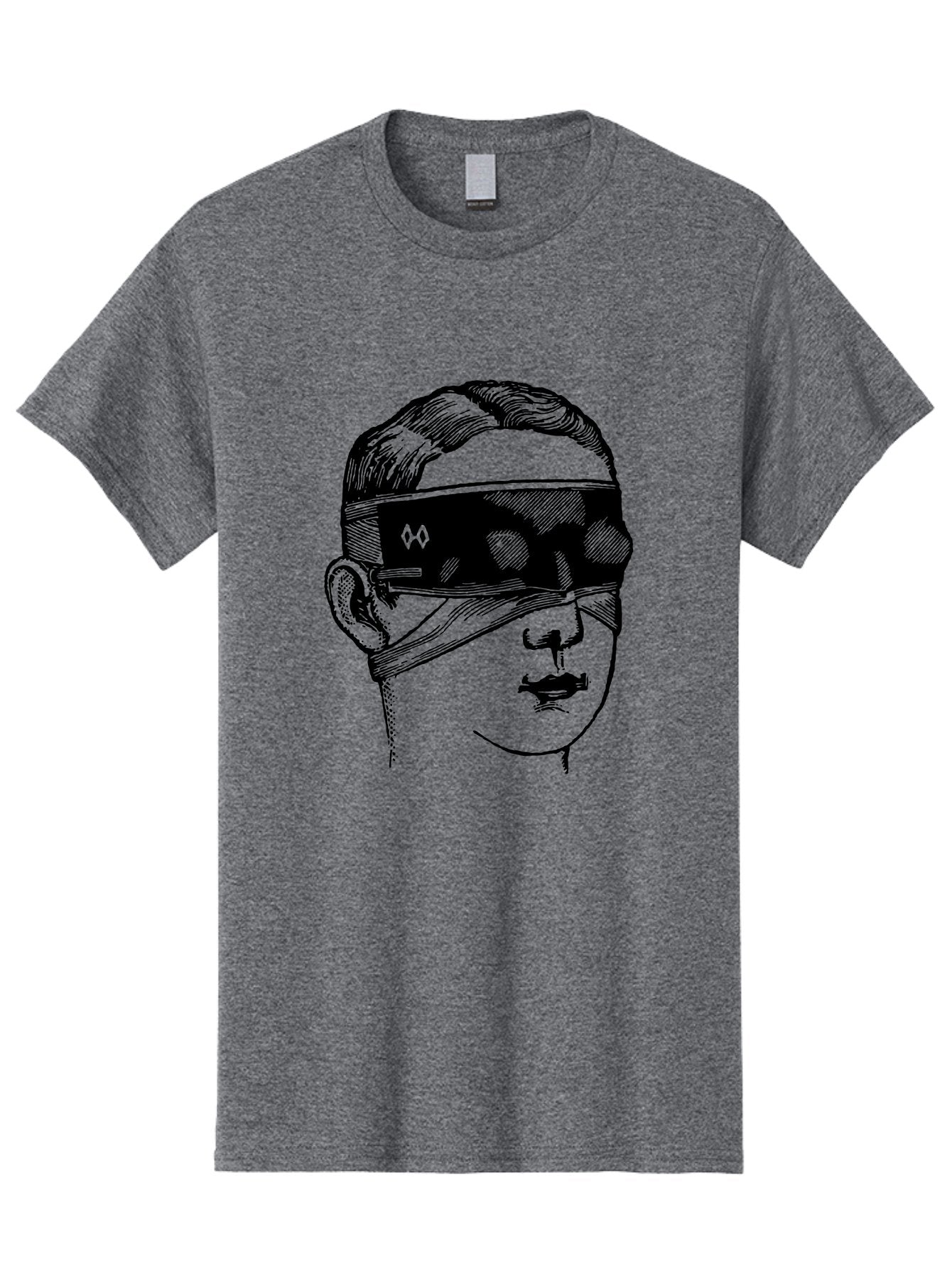 Head-Illustration Men'S Graphic Tee, 100% Cotton, Comfortable Casual Summer Wear, Machine Washable, Vr Headset, Futuristic Tech, Virtual Reality, Futuristic Illustration, Black And Green, Cyberpunk Style, Head Illustration, Sci-Fi Art, Aad608 6