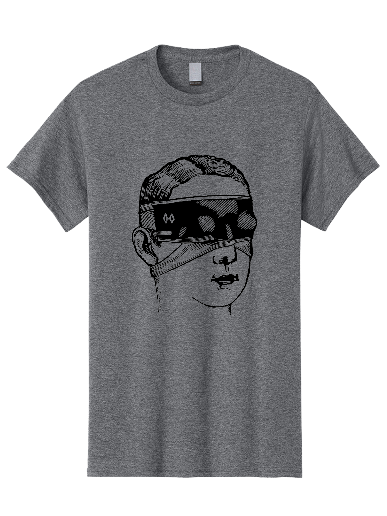 Head-Illustration Men'S Graphic Tee, 100% Cotton, Comfortable Casual Summer Wear, Machine Washable, Vr Headset, Futuristic Tech, Virtual Reality, Futuristic Illustration, Black And Green, Cyberpunk Style, Head Illustration, Sci-Fi Art, Aad608 13