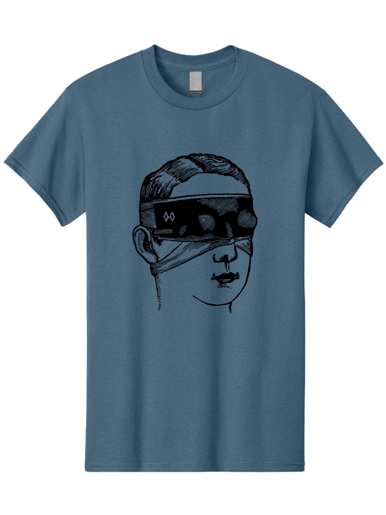 Head-Illustration Men'S Graphic Tee, 100% Cotton, Comfortable Casual Summer Wear, Machine Washable, Vr Headset, Futuristic Tech, Virtual Reality, Futuristic Illustration, Black And Green, Cyberpunk Style, Head Illustration, Sci-Fi Art, Aad608 14