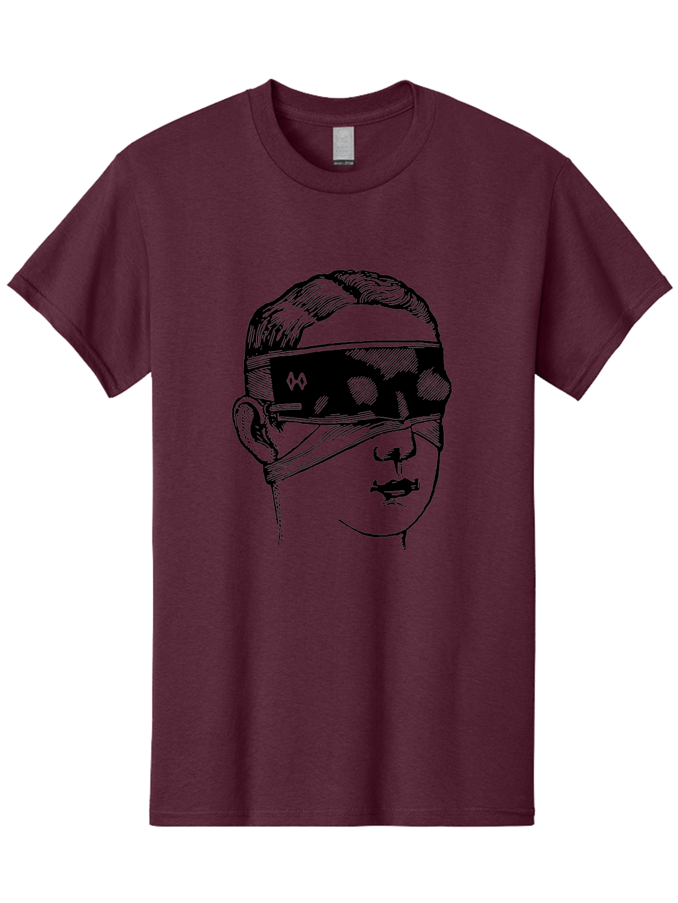 Head-Illustration Men'S Graphic Tee, 100% Cotton, Comfortable Casual Summer Wear, Machine Washable, Vr Headset, Futuristic Tech, Virtual Reality, Futuristic Illustration, Black And Green, Cyberpunk Style, Head Illustration, Sci-Fi Art, Aad608 5