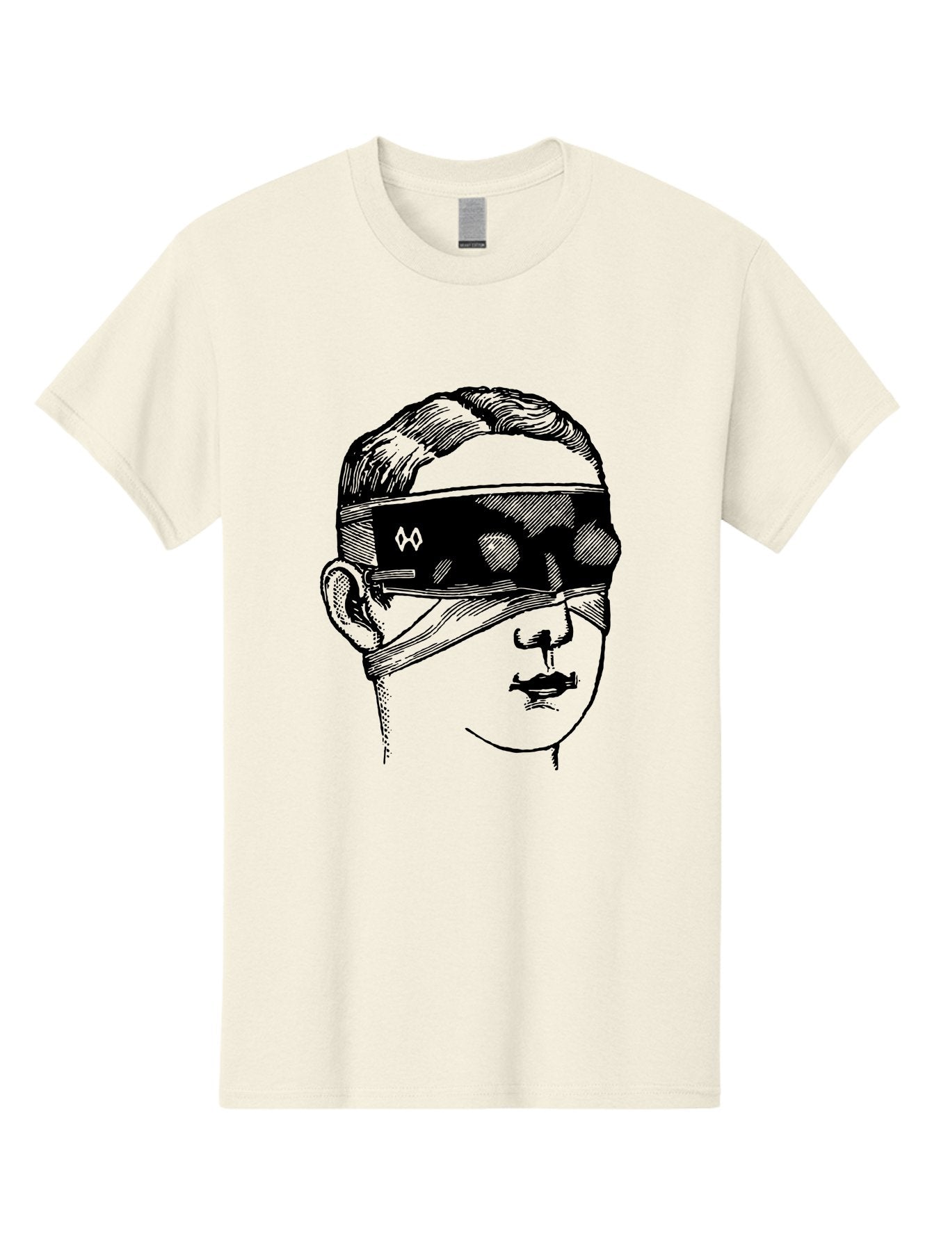 Head-Illustration Men'S Graphic Tee, 100% Cotton, Comfortable Casual Summer Wear, Machine Washable, Vr Headset, Futuristic Tech, Virtual Reality, Futuristic Illustration, Black And Green, Cyberpunk Style, Head Illustration, Sci-Fi Art, Aad608 8