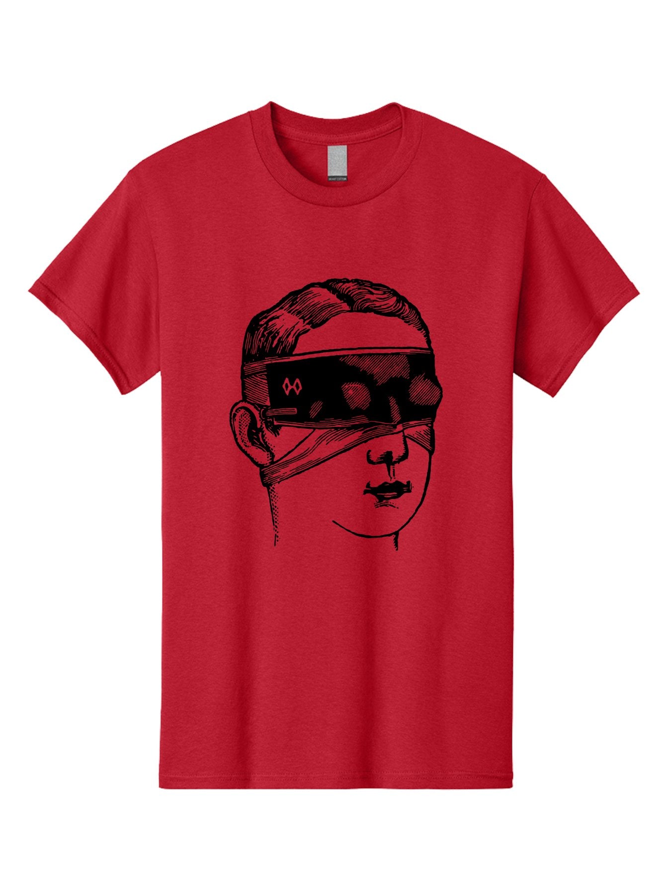 Head-Illustration Men'S Graphic Tee, 100% Cotton, Comfortable Casual Summer Wear, Machine Washable, Vr Headset, Futuristic Tech, Virtual Reality, Futuristic Illustration, Black And Green, Cyberpunk Style, Head Illustration, Sci-Fi Art, Aad608 4