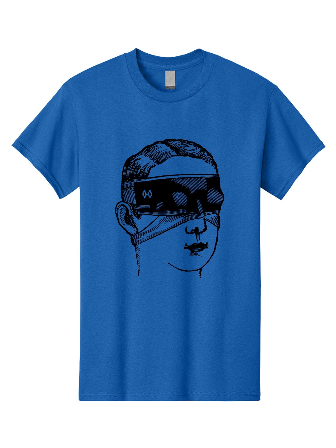 Head-Illustration Men'S Graphic Tee, 100% Cotton, Comfortable Casual Summer Wear, Machine Washable, Vr Headset, Futuristic Tech, Virtual Reality, Futuristic Illustration, Black And Green, Cyberpunk Style, Head Illustration, Sci-Fi Art, Aad608 15