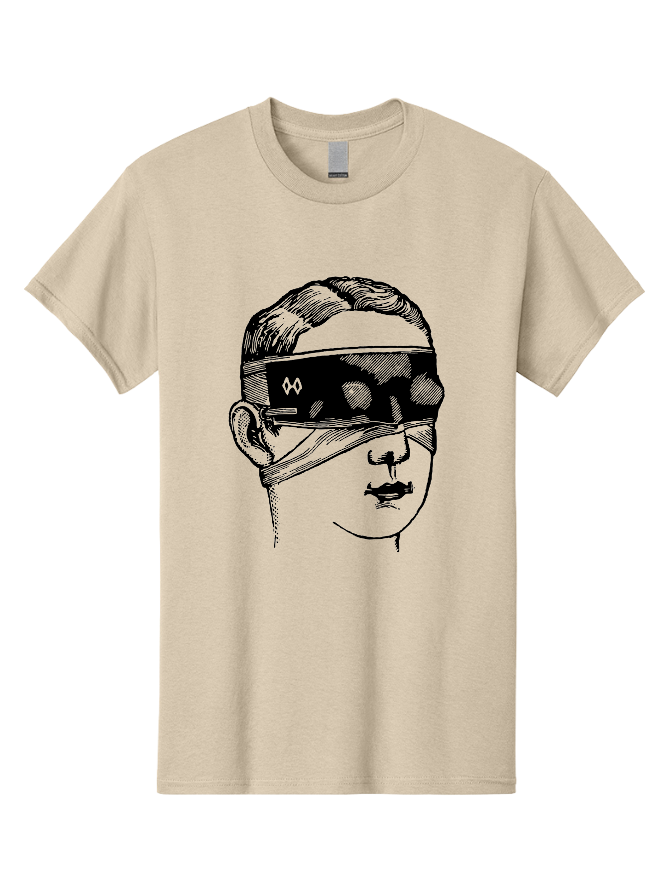 Head-Illustration Men'S Graphic Tee, 100% Cotton, Comfortable Casual Summer Wear, Machine Washable, Vr Headset, Futuristic Tech, Virtual Reality, Futuristic Illustration, Black And Green, Cyberpunk Style, Head Illustration, Sci-Fi Art, Aad608 21