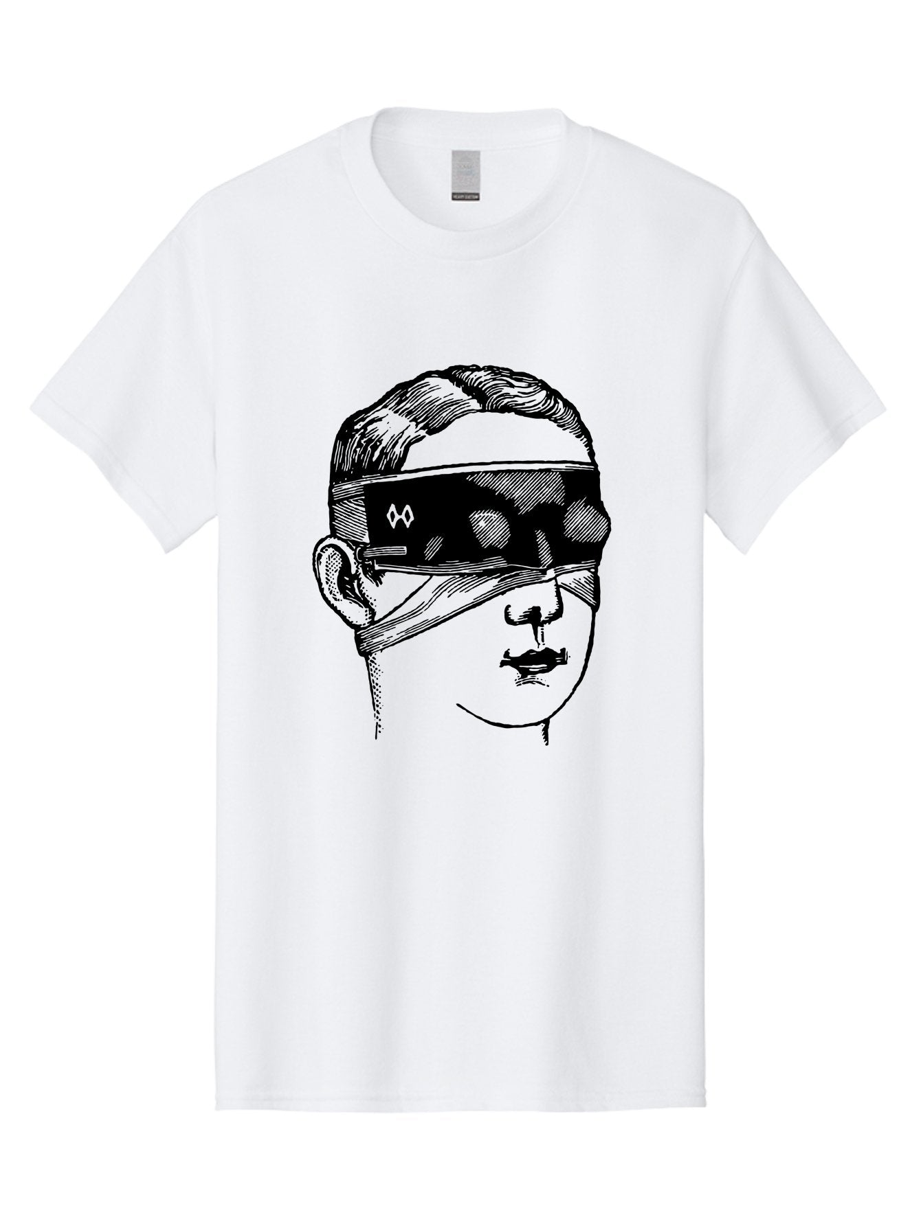 Head-Illustration Men'S Graphic Tee, 100% Cotton, Comfortable Casual Summer Wear, Machine Washable, Vr Headset, Futuristic Tech, Virtual Reality, Futuristic Illustration, Black And Green, Cyberpunk Style, Head Illustration, Sci-Fi Art, Aad608 7