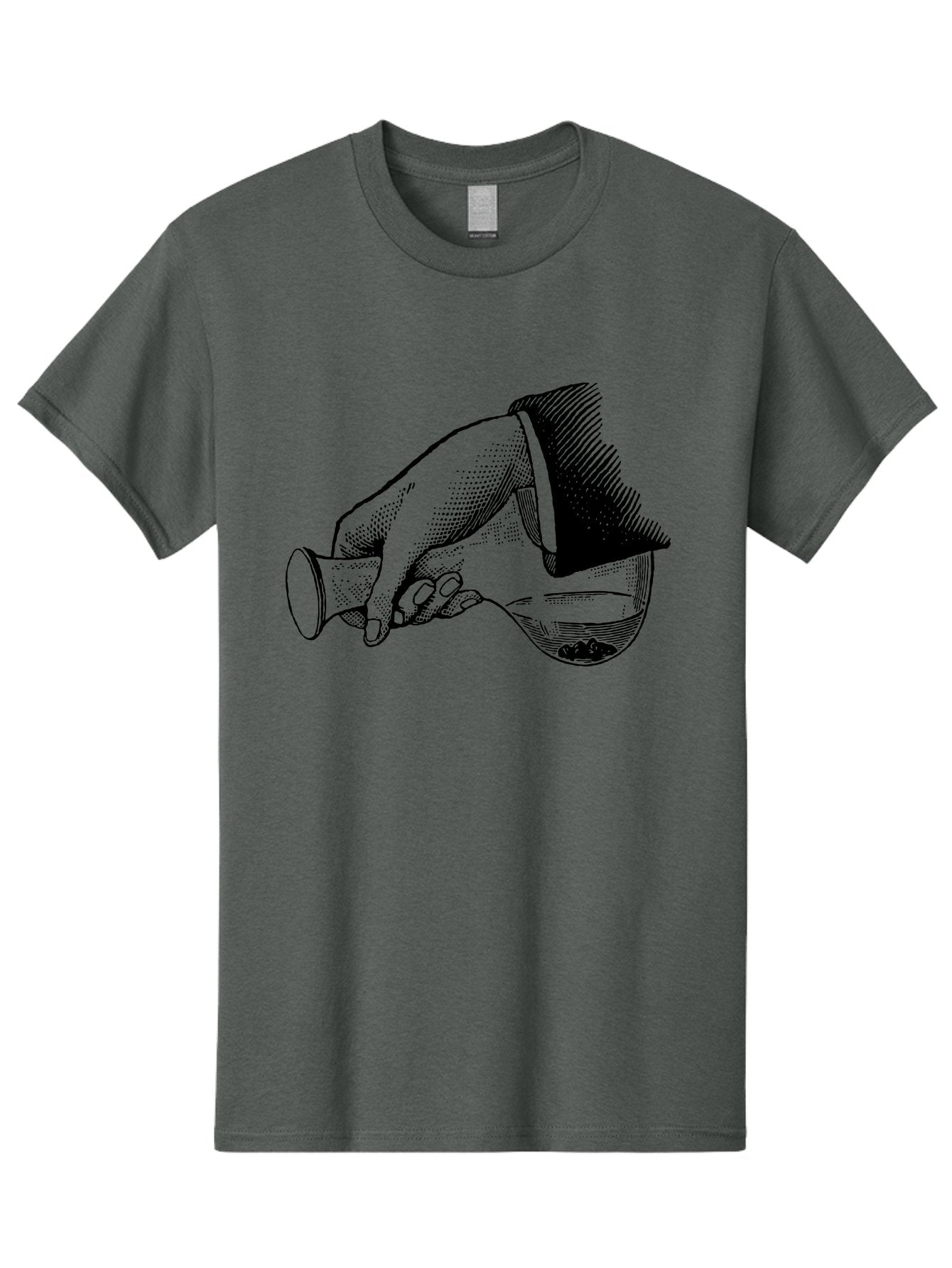 Hourglass Men'S Graphic Tee, 100% Cotton, Comfortable Casual Summer Wear, Machine Washable, Hand Holding Flask, Glass Container, Liquid Pouring, Scientific Experiment, Laboratory Equipment, Chemistry, Vintage Illustration, Aad610 13