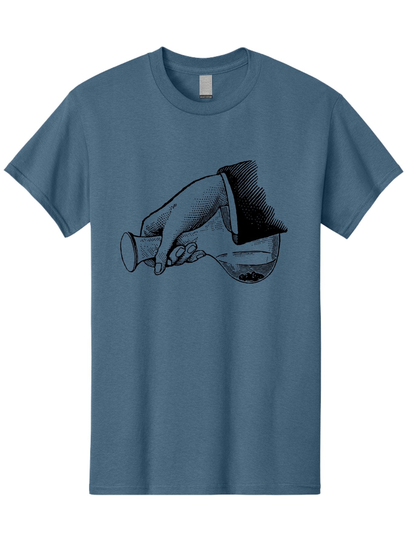 Hourglass Men'S Graphic Tee, 100% Cotton, Comfortable Casual Summer Wear, Machine Washable, Hand Holding Flask, Glass Container, Liquid Pouring, Scientific Experiment, Laboratory Equipment, Chemistry, Vintage Illustration, Aad610 4