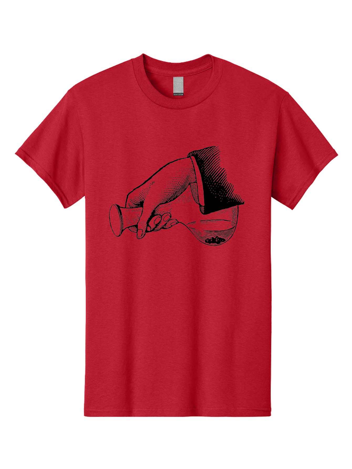 Hourglass Men'S Graphic Tee, 100% Cotton, Comfortable Casual Summer Wear, Machine Washable, Hand Holding Flask, Glass Container, Liquid Pouring, Scientific Experiment, Laboratory Equipment, Chemistry, Vintage Illustration, Aad610 21