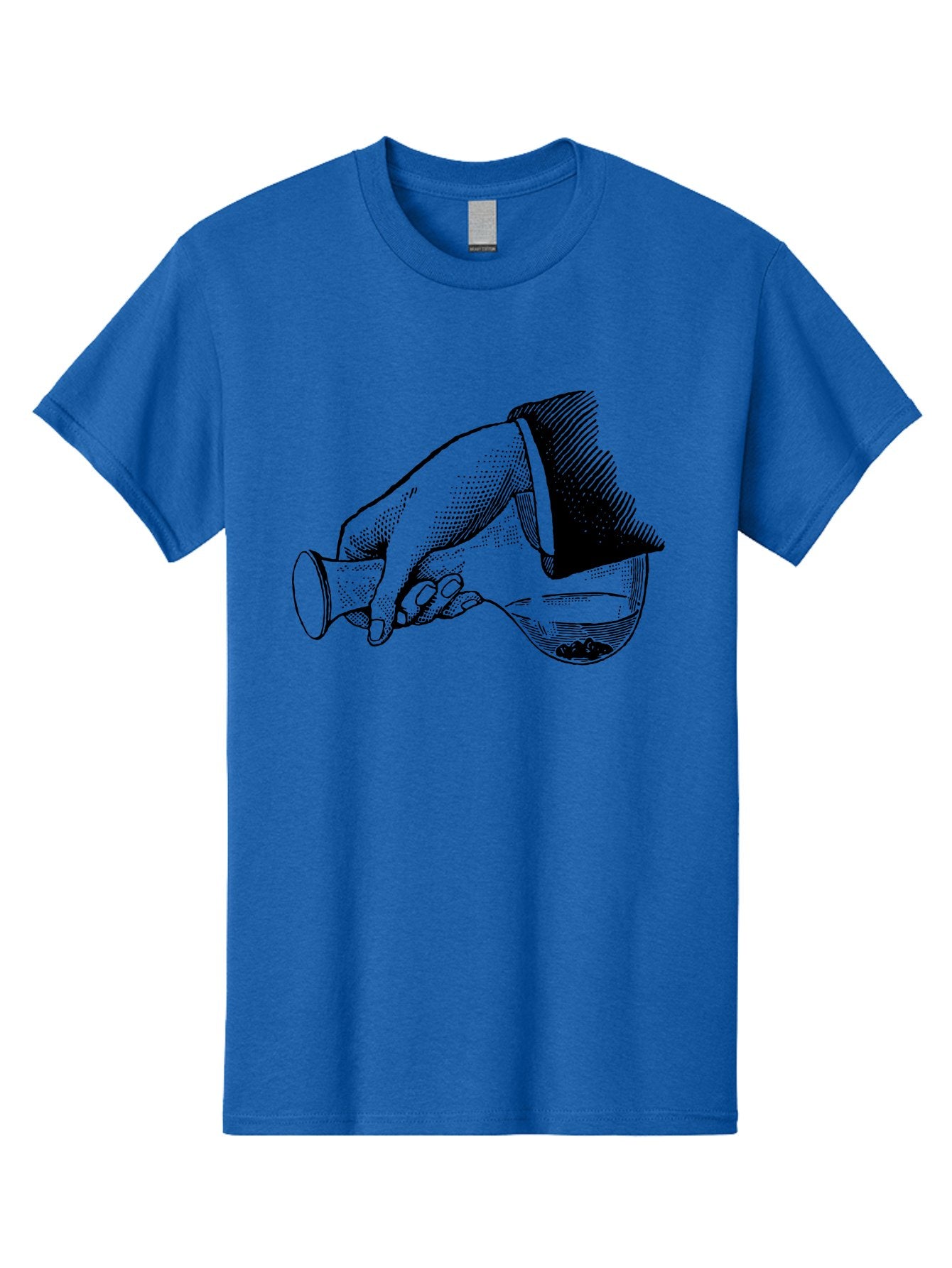 Hourglass Men'S Graphic Tee, 100% Cotton, Comfortable Casual Summer Wear, Machine Washable, Hand Holding Flask, Glass Container, Liquid Pouring, Scientific Experiment, Laboratory Equipment, Chemistry, Vintage Illustration, Aad610 9