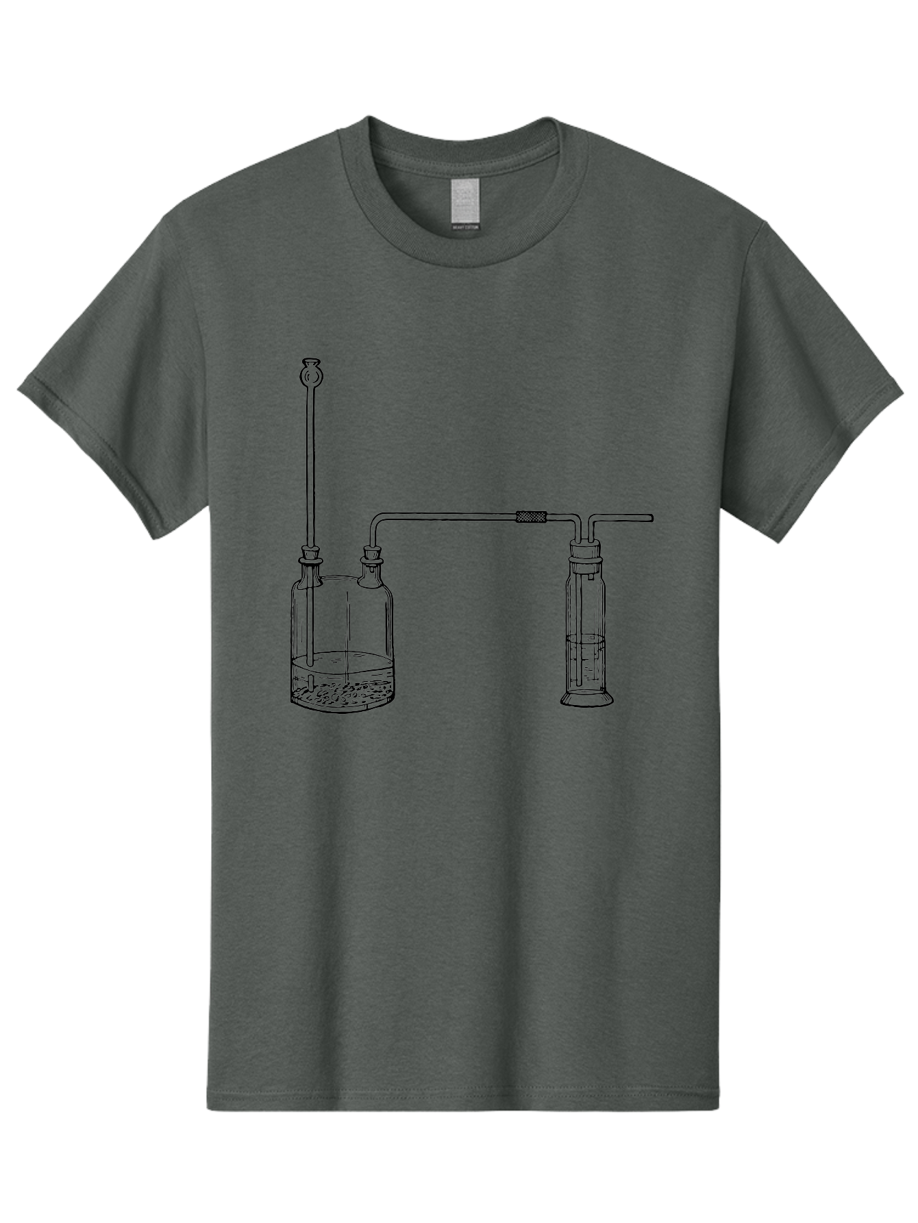 Laboratory-Apparatus Men'S Graphic Tee, 100% Cotton, Comfortable Casual Summer Wear, Machine Washable, Laboratory Equipment, Glass Containers, Connected Tubes, Scientific Apparatus, Chemistry Experiment, Lab Setup, Chemical Reaction, Aad612 19