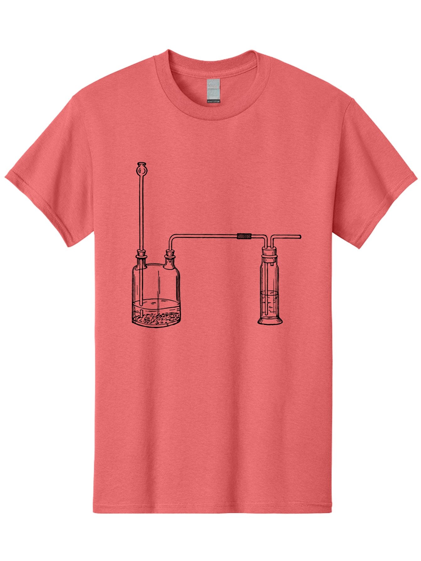 Laboratory-Apparatus Men'S Graphic Tee, 100% Cotton, Comfortable Casual Summer Wear, Machine Washable, Laboratory Equipment, Glass Containers, Connected Tubes, Scientific Apparatus, Chemistry Experiment, Lab Setup, Chemical Reaction, Aad612 12