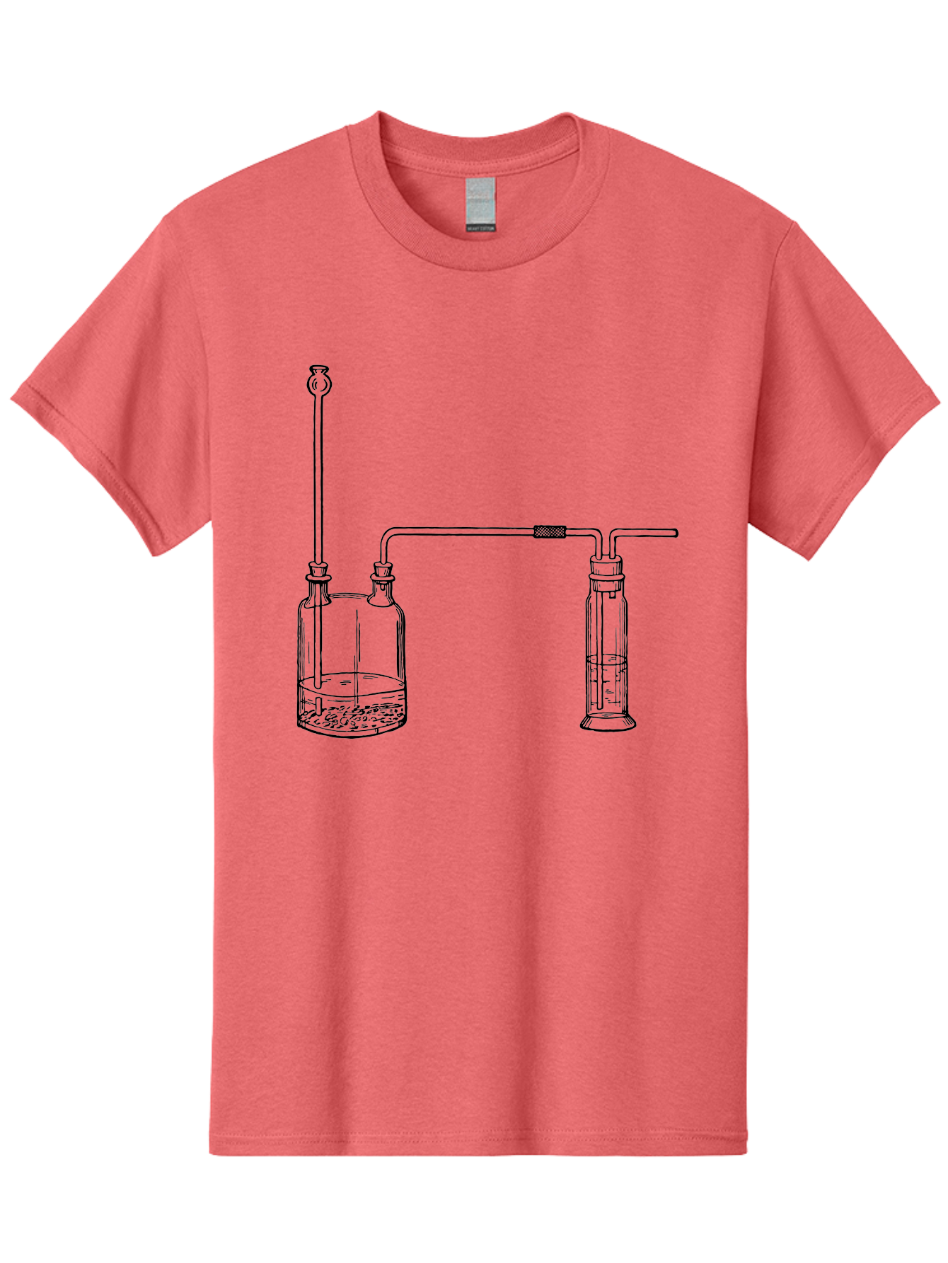 Laboratory-Apparatus Men'S Graphic Tee, 100% Cotton, Comfortable Casual Summer Wear, Machine Washable, Laboratory Equipment, Glass Containers, Connected Tubes, Scientific Apparatus, Chemistry Experiment, Lab Setup, Chemical Reaction, Aad612 5