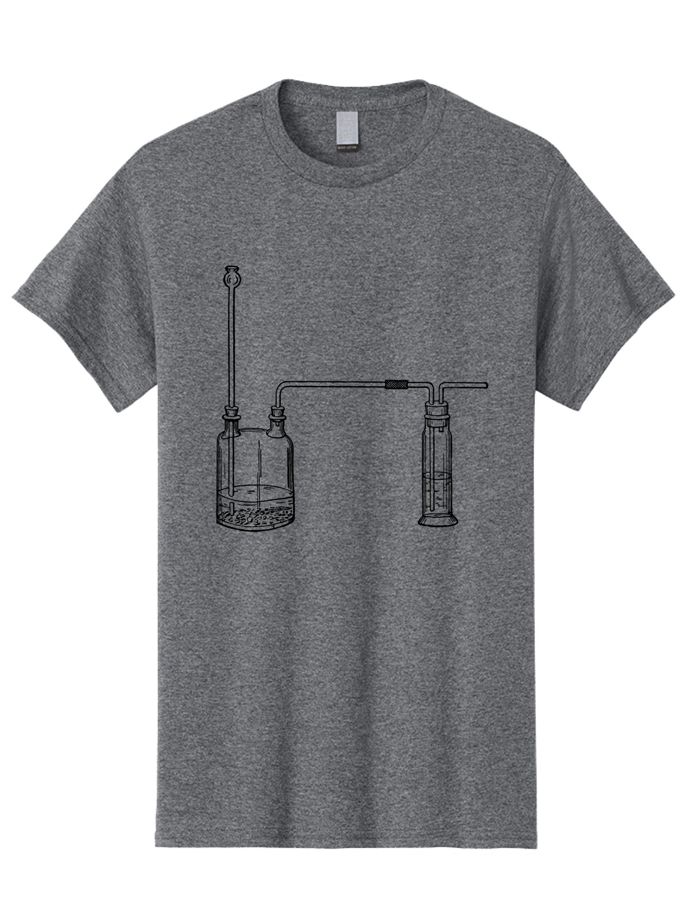 Laboratory-Apparatus Men'S Graphic Tee, 100% Cotton, Comfortable Casual Summer Wear, Machine Washable, Laboratory Equipment, Glass Containers, Connected Tubes, Scientific Apparatus, Chemistry Experiment, Lab Setup, Chemical Reaction, Aad612 7