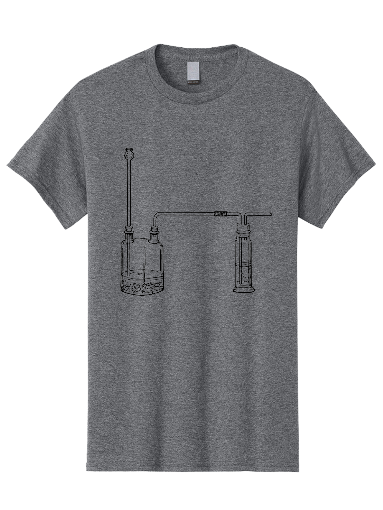 Laboratory-Apparatus Men'S Graphic Tee, 100% Cotton, Comfortable Casual Summer Wear, Machine Washable, Laboratory Equipment, Glass Containers, Connected Tubes, Scientific Apparatus, Chemistry Experiment, Lab Setup, Chemical Reaction, Aad612 25