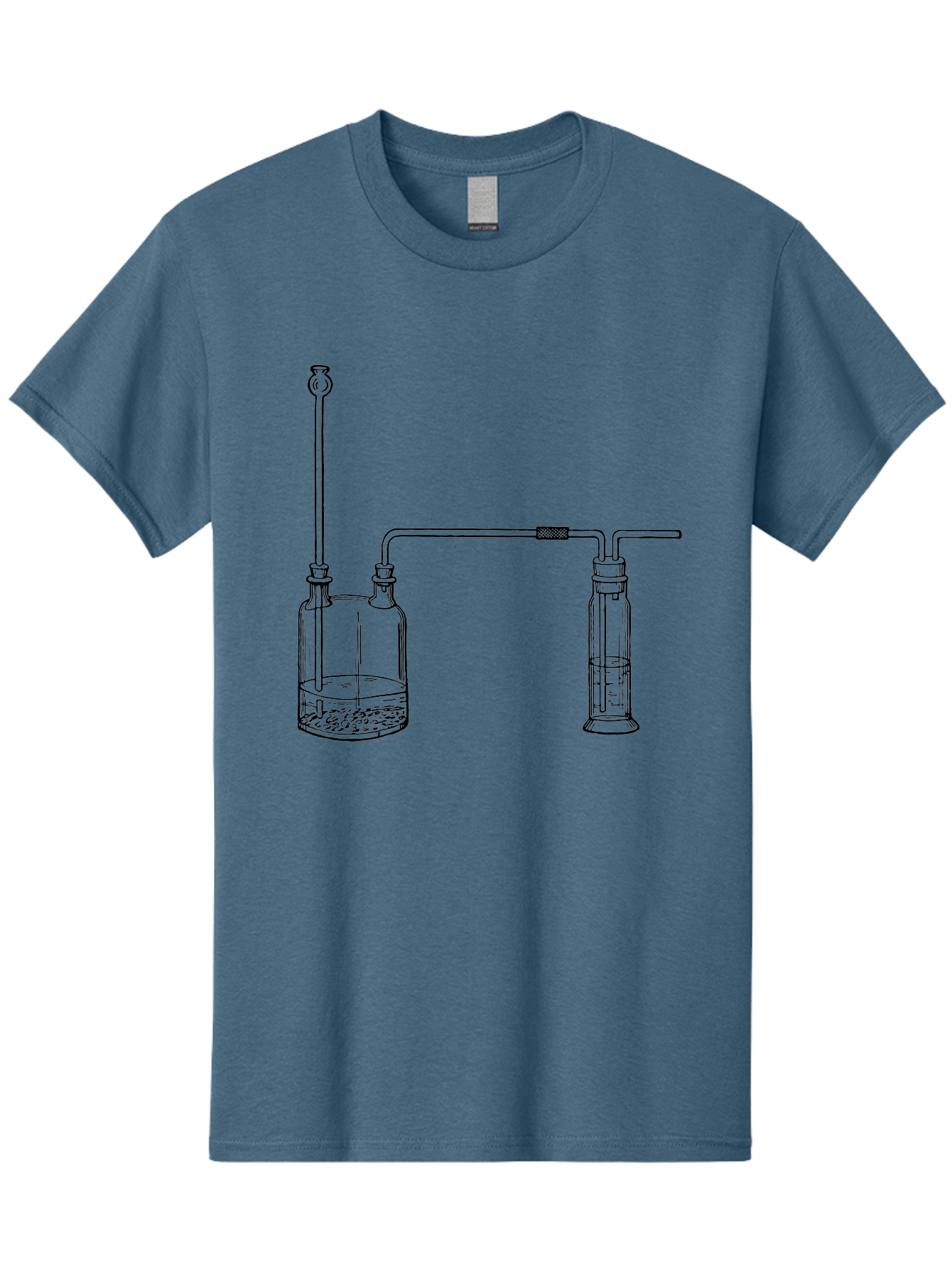 Laboratory-Apparatus Men'S Graphic Tee, 100% Cotton, Comfortable Casual Summer Wear, Machine Washable, Laboratory Equipment, Glass Containers, Connected Tubes, Scientific Apparatus, Chemistry Experiment, Lab Setup, Chemical Reaction, Aad612