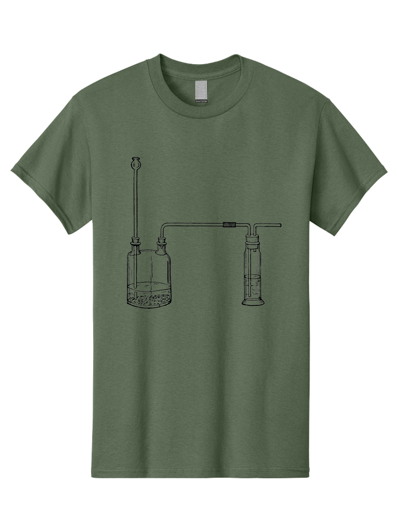 Laboratory-Apparatus Men'S Graphic Tee, 100% Cotton, Comfortable Casual Summer Wear, Machine Washable, Laboratory Equipment, Glass Containers, Connected Tubes, Scientific Apparatus, Chemistry Experiment, Lab Setup, Chemical Reaction, Aad612 7