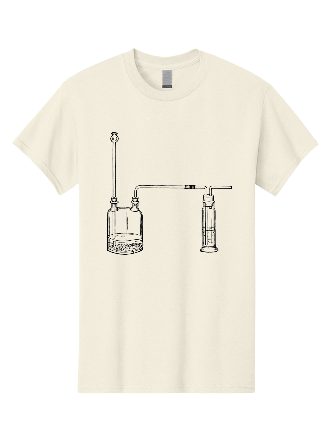 Laboratory-Apparatus Men'S Graphic Tee, 100% Cotton, Comfortable Casual Summer Wear, Machine Washable, Laboratory Equipment, Glass Containers, Connected Tubes, Scientific Apparatus, Chemistry Experiment, Lab Setup, Chemical Reaction, Aad612 3