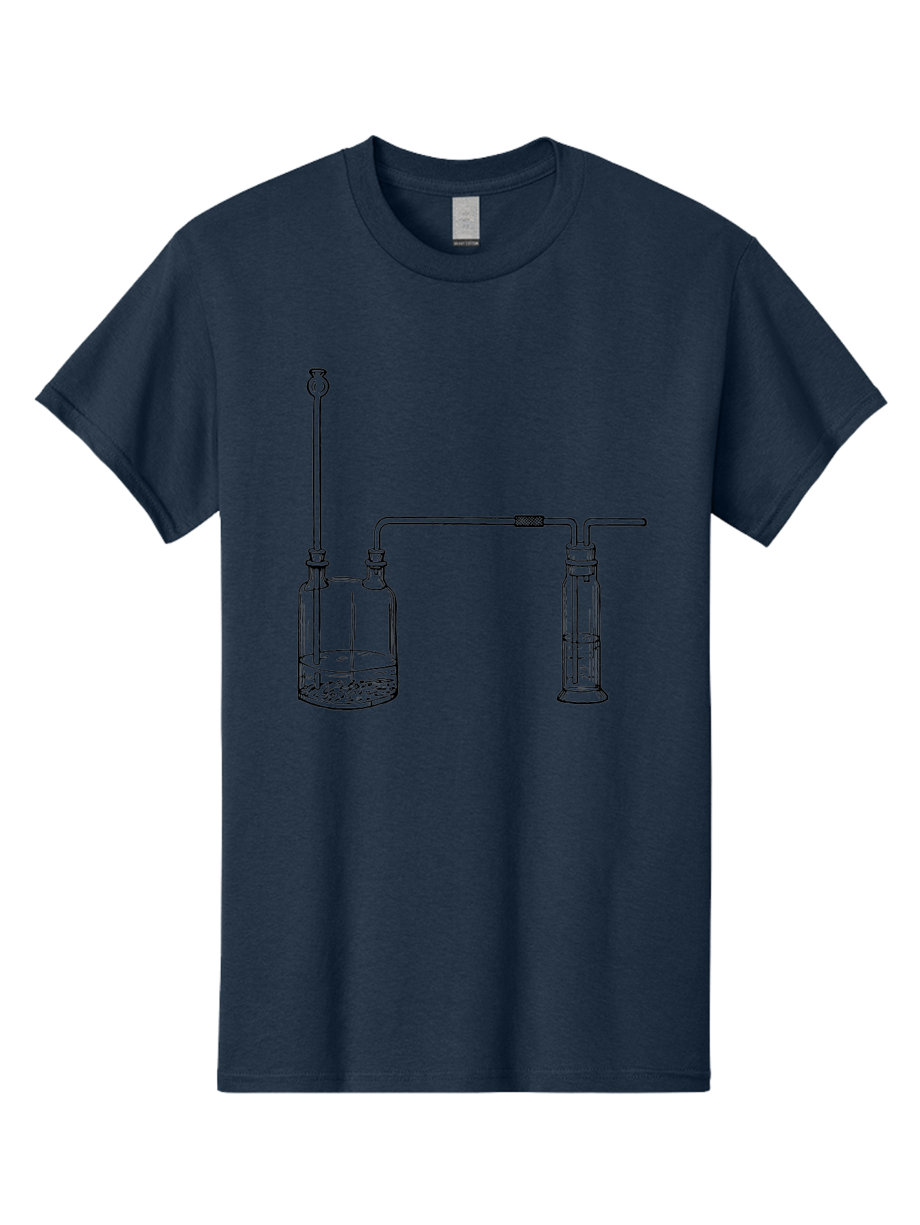 Laboratory-Apparatus Men'S Graphic Tee, 100% Cotton, Comfortable Casual Summer Wear, Machine Washable, Laboratory Equipment, Glass Containers, Connected Tubes, Scientific Apparatus, Chemistry Experiment, Lab Setup, Chemical Reaction, Aad612 23