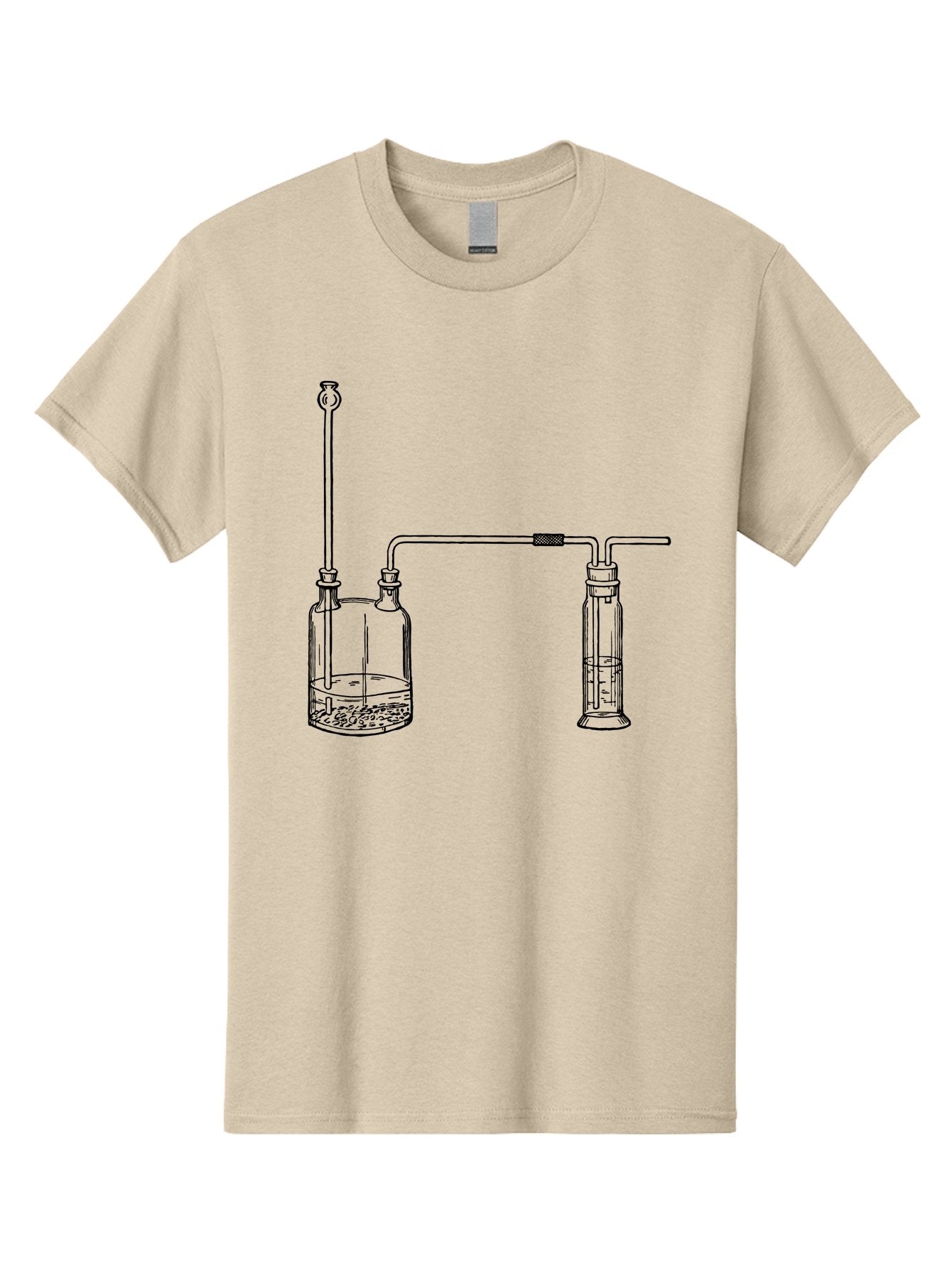 Laboratory-Apparatus Men'S Graphic Tee, 100% Cotton, Comfortable Casual Summer Wear, Machine Washable, Laboratory Equipment, Glass Containers, Connected Tubes, Scientific Apparatus, Chemistry Experiment, Lab Setup, Chemical Reaction, Aad612