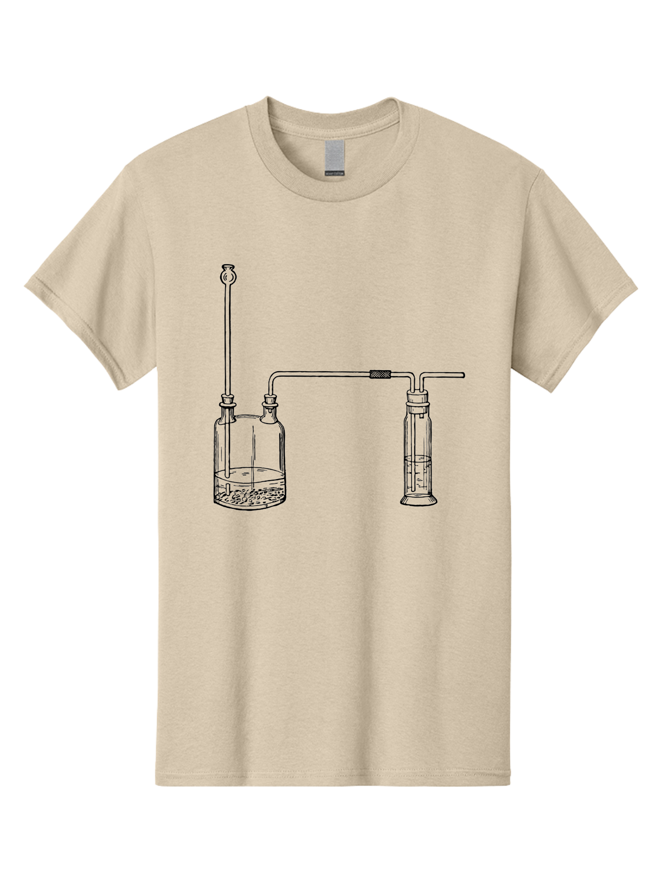 Laboratory-Apparatus Men'S Graphic Tee, 100% Cotton, Comfortable Casual Summer Wear, Machine Washable, Laboratory Equipment, Glass Containers, Connected Tubes, Scientific Apparatus, Chemistry Experiment, Lab Setup, Chemical Reaction, Aad612 21