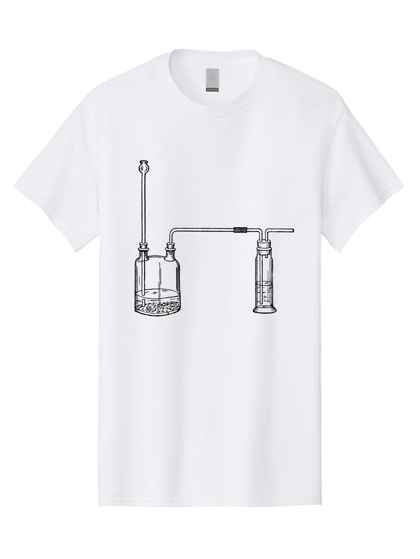 Laboratory-Apparatus Men'S Graphic Tee, 100% Cotton, Comfortable Casual Summer Wear, Machine Washable, Laboratory Equipment, Glass Containers, Connected Tubes, Scientific Apparatus, Chemistry Experiment, Lab Setup, Chemical Reaction, Aad612 9