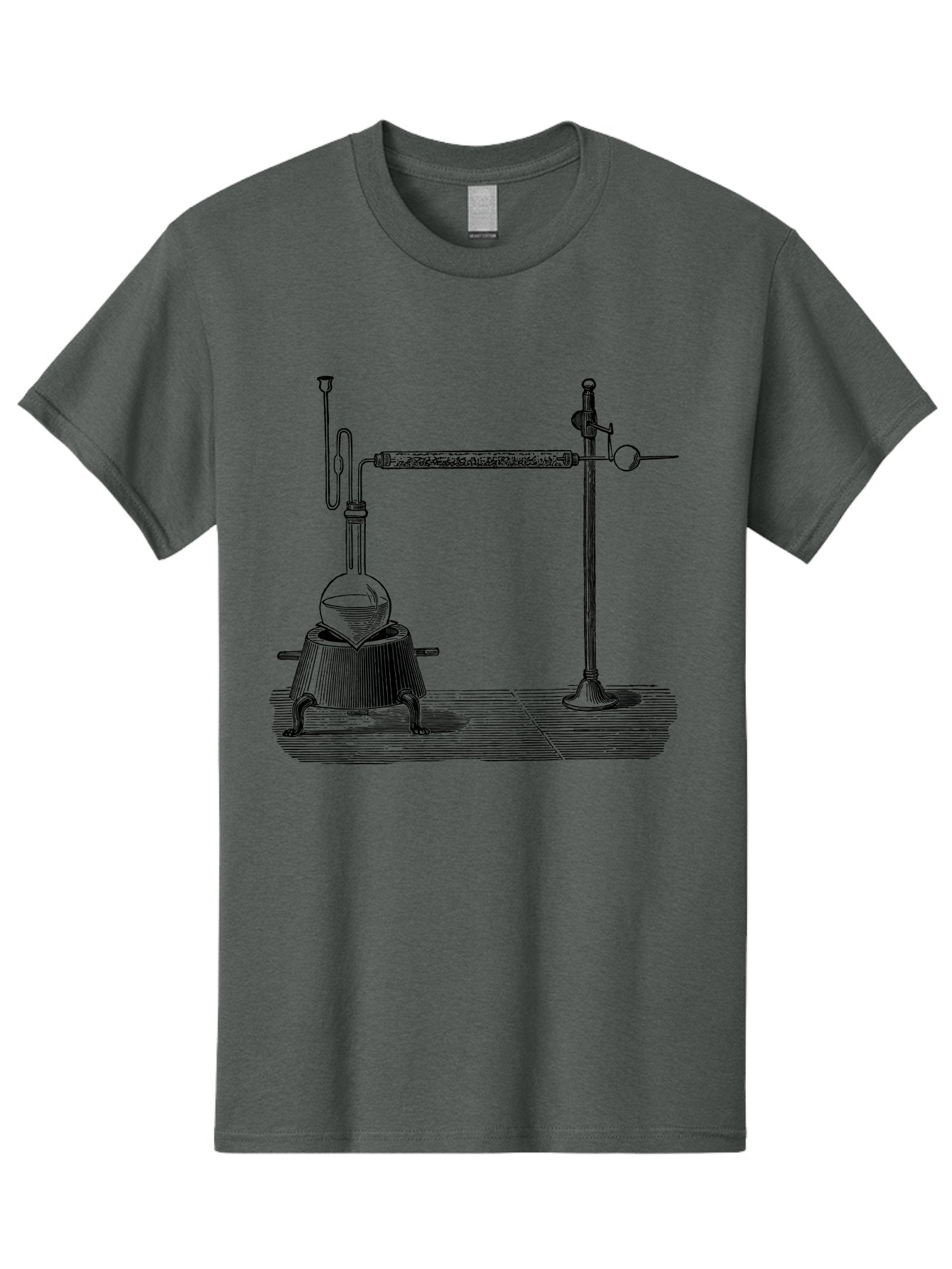 Laboratory-Distillation-Apparatus-1 Men'S Graphic Tee, 100% Cotton, Comfortable Casual Summer Wear, Machine Washable, Distillation Equipment, Laboratory Setup, Scientific Apparatus, Chemistry Experiment, Glassware, Vintage Illustration, Aad613 8