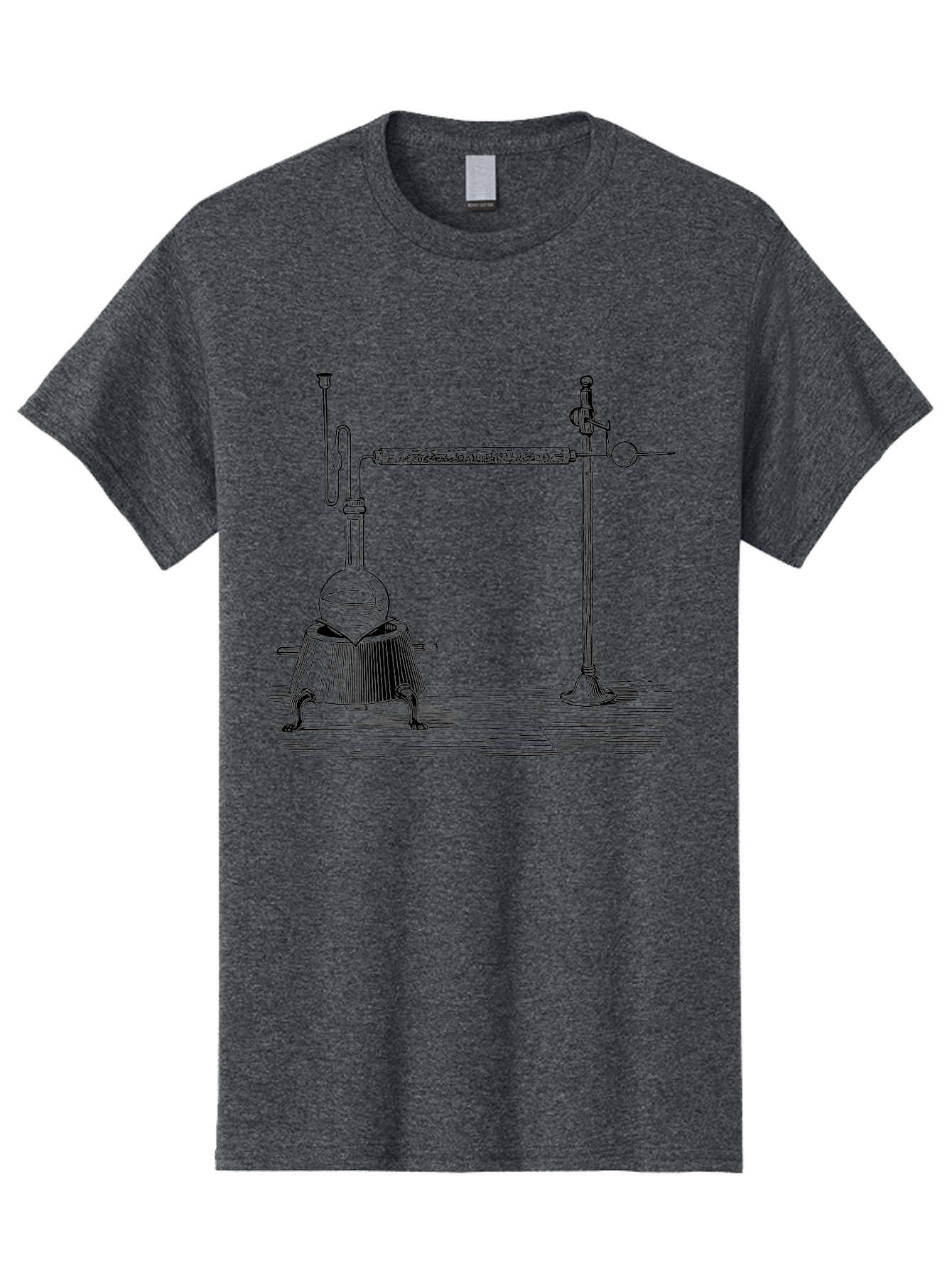 Laboratory-Distillation-Apparatus-1 Men'S Graphic Tee, 100% Cotton, Comfortable Casual Summer Wear, Machine Washable, Distillation Equipment, Laboratory Setup, Scientific Apparatus, Chemistry Experiment, Glassware, Vintage Illustration, Aad613 19