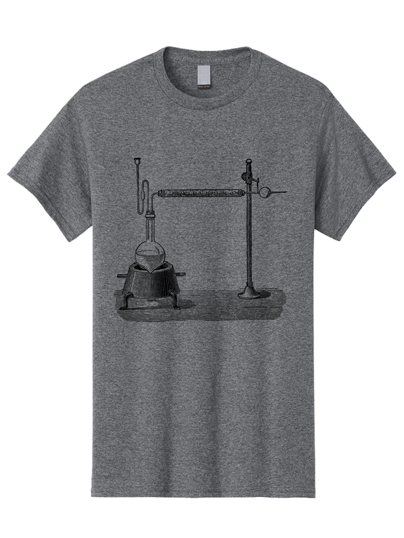 Laboratory-Distillation-Apparatus-1 Men'S Graphic Tee, 100% Cotton, Comfortable Casual Summer Wear, Machine Washable, Distillation Equipment, Laboratory Setup, Scientific Apparatus, Chemistry Experiment, Glassware, Vintage Illustration, Aad613 4
