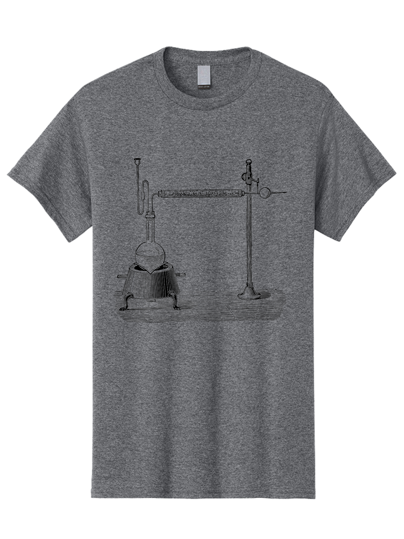Laboratory-Distillation-Apparatus-1 Men'S Graphic Tee, 100% Cotton, Comfortable Casual Summer Wear, Machine Washable, Distillation Equipment, Laboratory Setup, Scientific Apparatus, Chemistry Experiment, Glassware, Vintage Illustration, Aad613 23