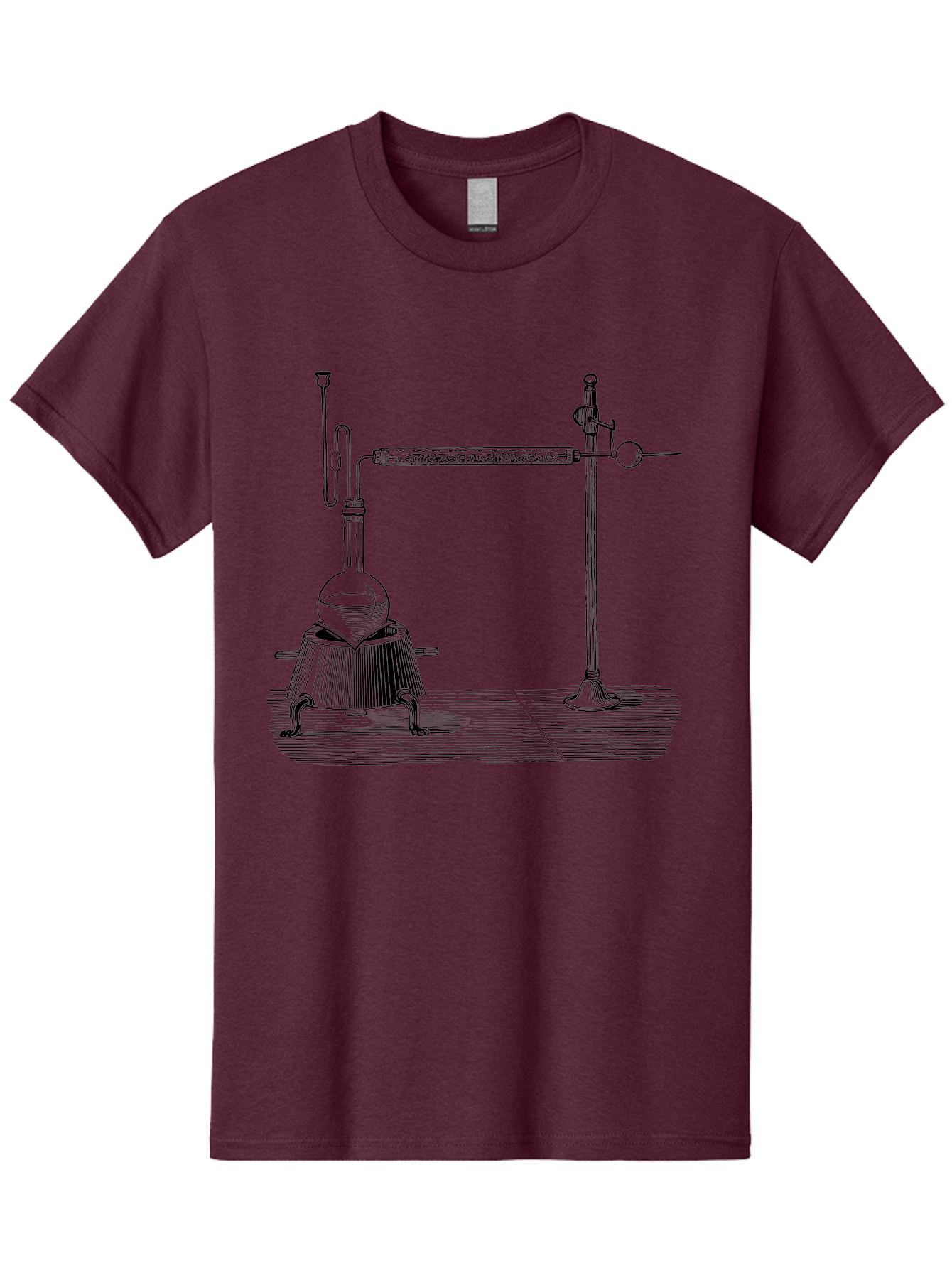 Laboratory-Distillation-Apparatus-1 Men'S Graphic Tee, 100% Cotton, Comfortable Casual Summer Wear, Machine Washable, Distillation Equipment, Laboratory Setup, Scientific Apparatus, Chemistry Experiment, Glassware, Vintage Illustration, Aad613 15